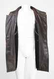 ISSEY MIYAKE MEN FW 2006 LEATHER CONVERTIBLE BUCKLE COAT