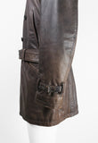 ISSEY MIYAKE MEN FW 2006 LEATHER CONVERTIBLE BUCKLE COAT