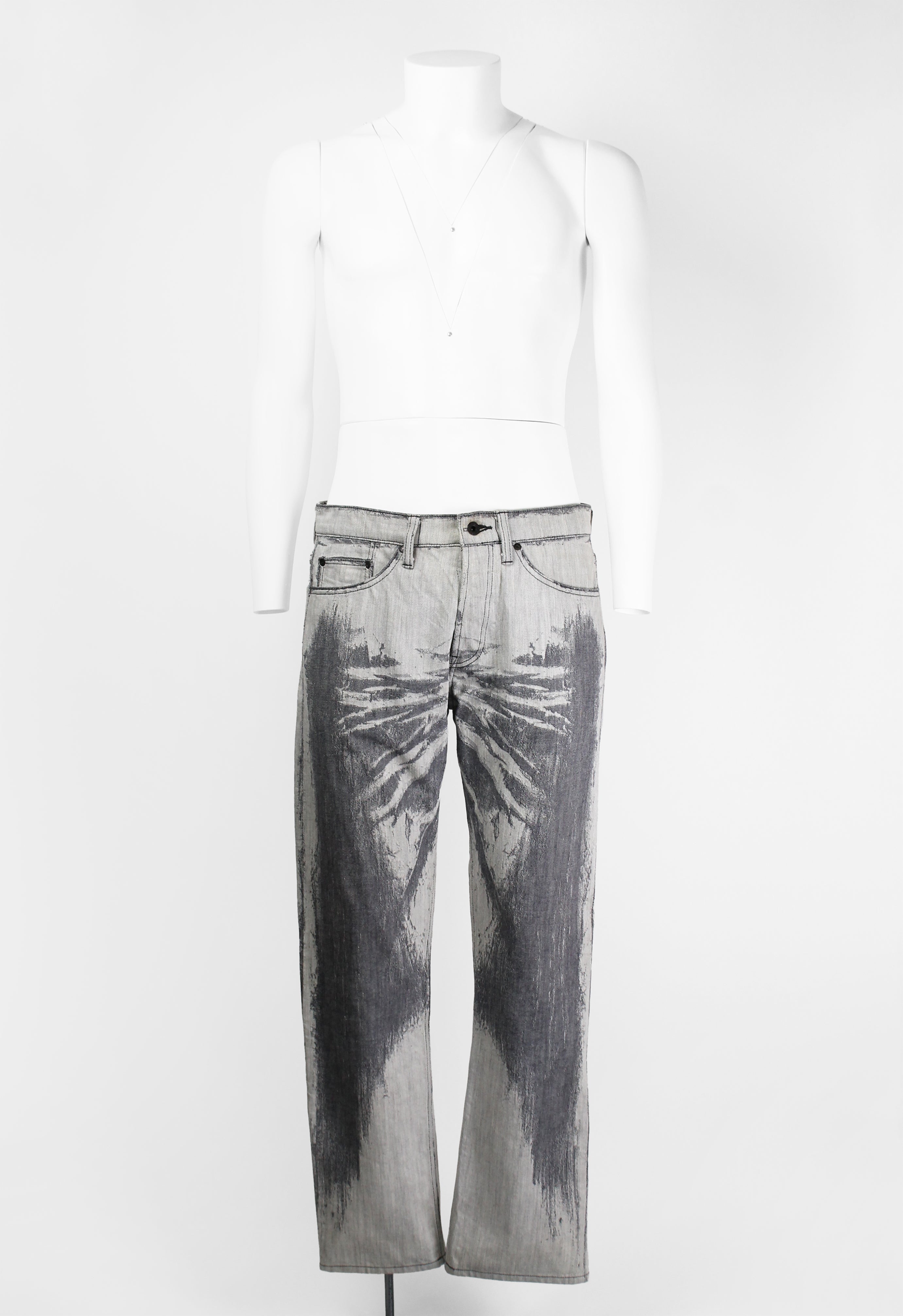 ISSEY MIYAKE MEN デニム ISSEY MIYAKE MEN FW 2007 DISTRESSED ILLUSION JEANS – THE 543