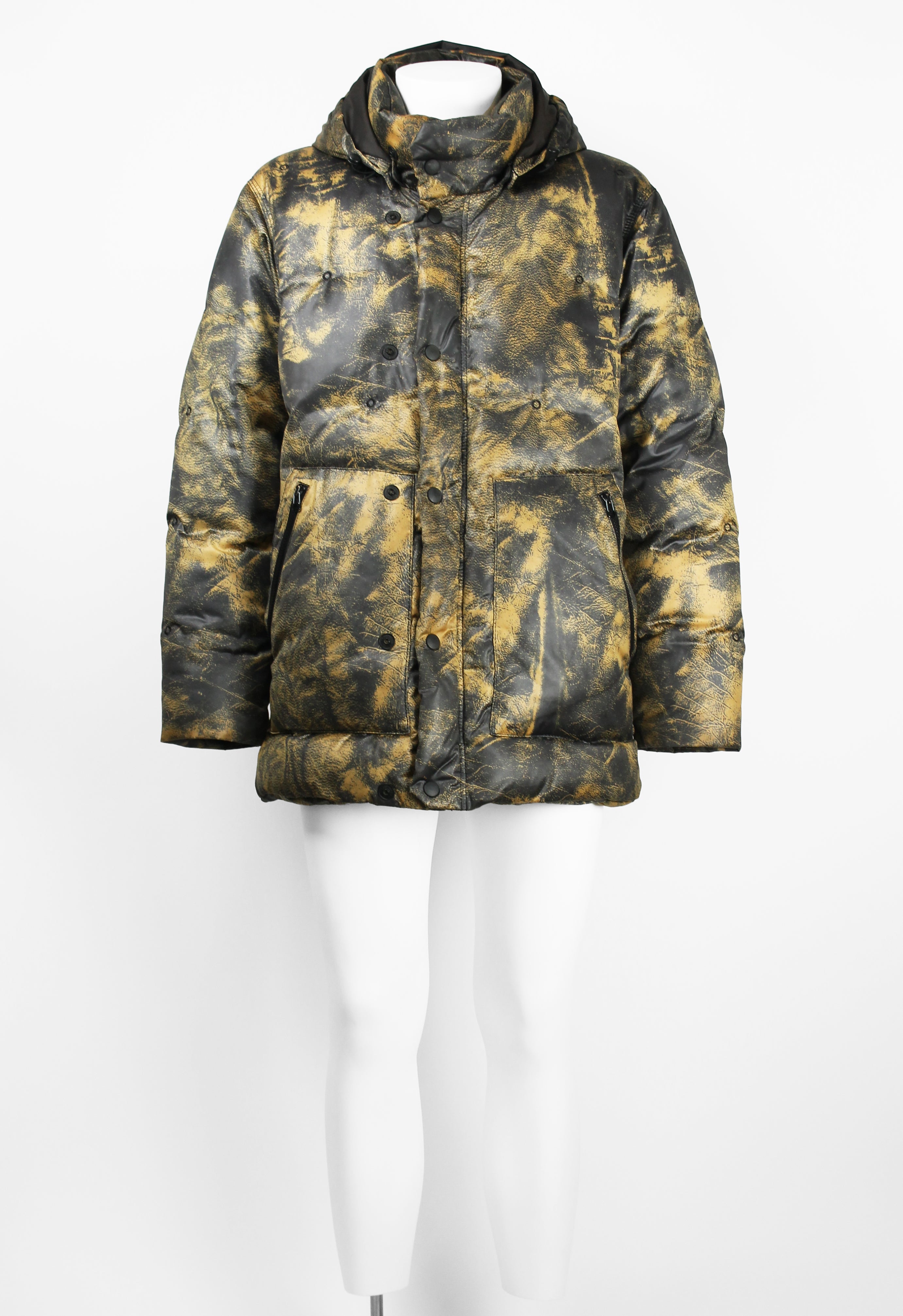 ISSEY MIYAKE MEN FW 2007 TROMPE L'OEIL PRINTED LEATHER DOWN COAT