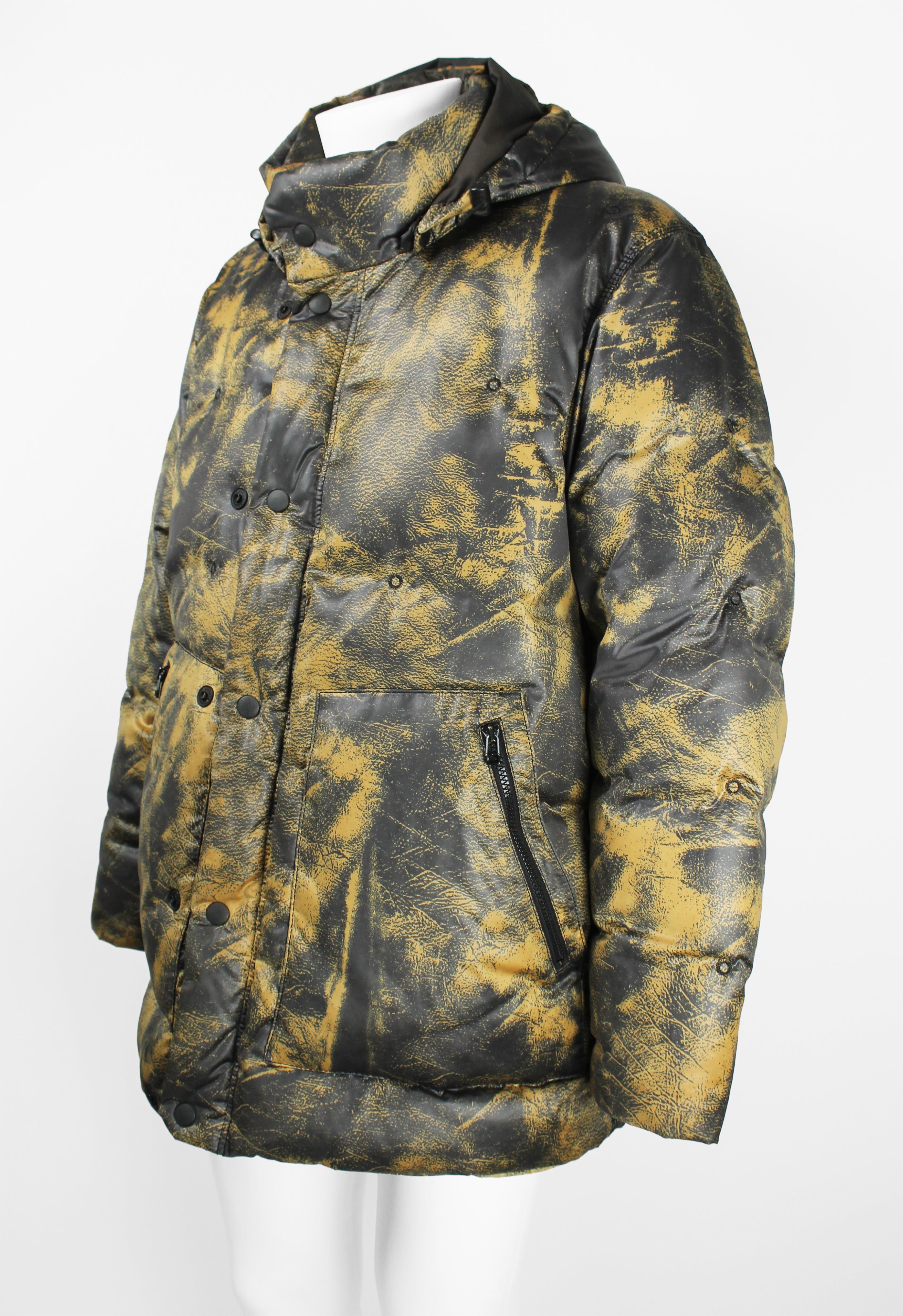 ISSEY MIYAKE MEN FW 2007 TROMPE L'OEIL PRINTED LEATHER DOWN COAT