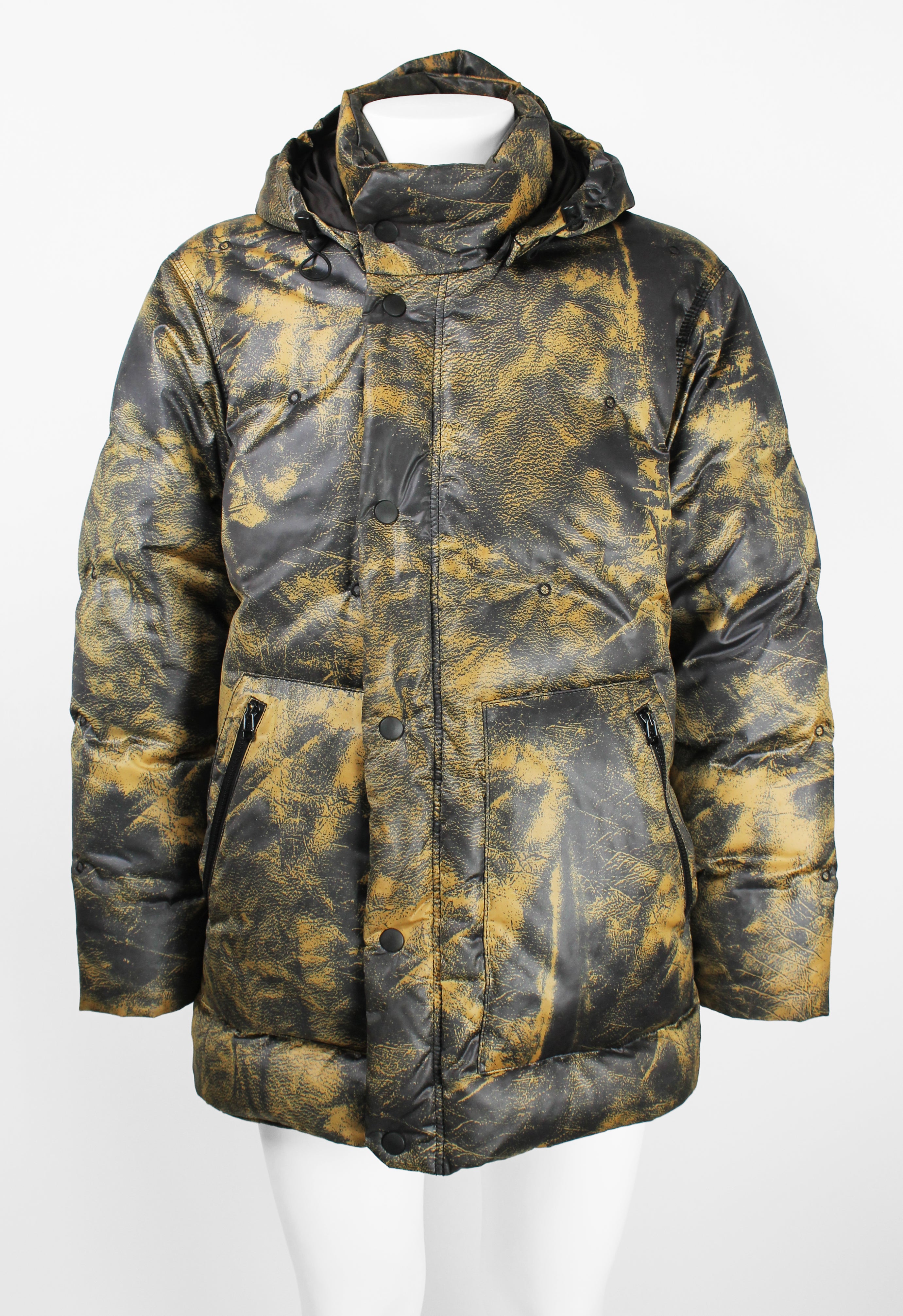 ISSEY MIYAKE MEN FW 2007 TROMPE L'OEIL PRINTED LEATHER DOWN COAT