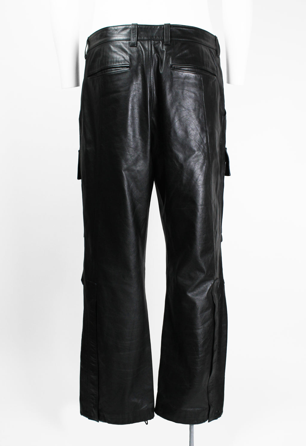 ISSEY MIYAKE MEN SS 2007 LEATHER CARGO TROUSERS