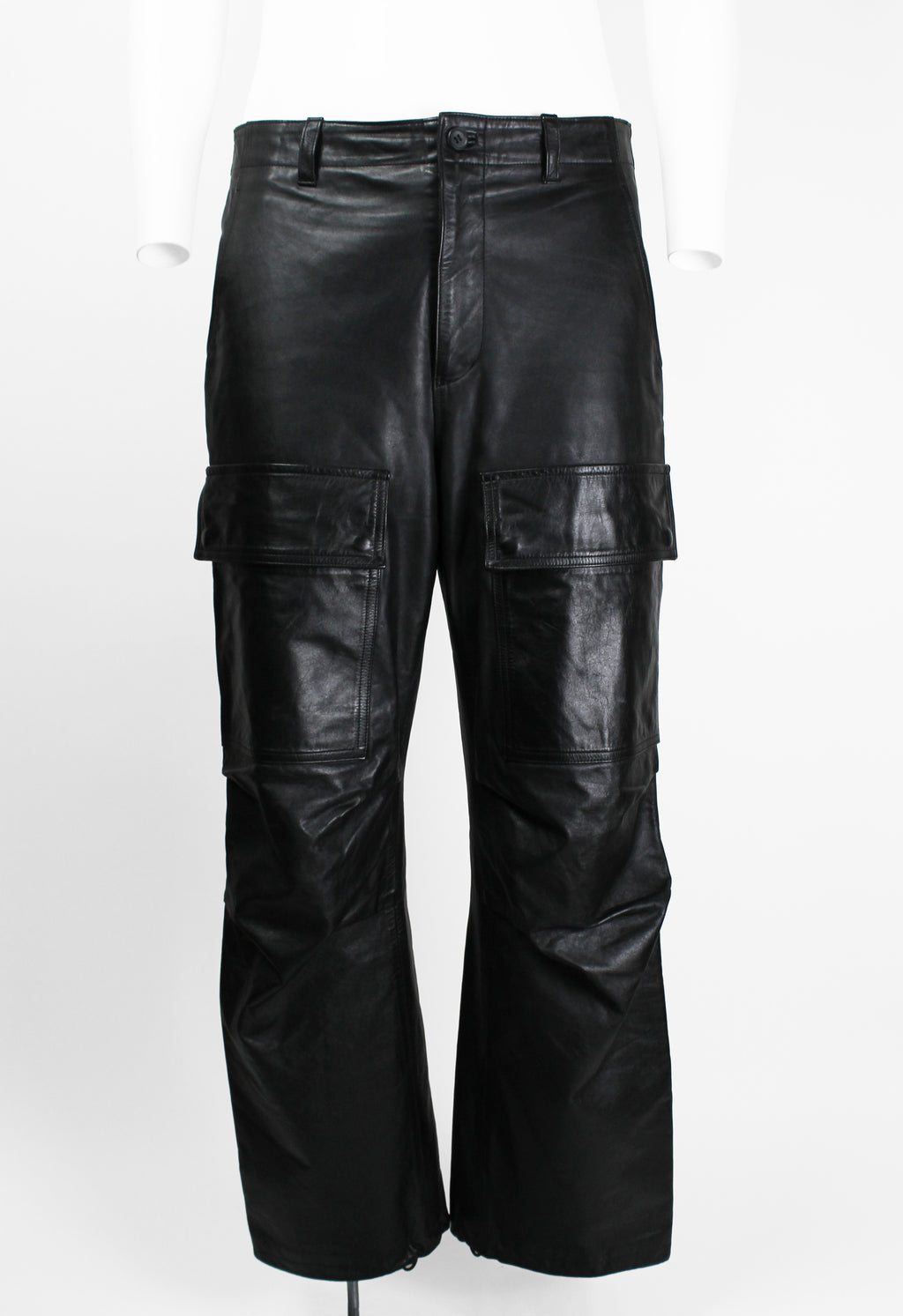 ISSEY MIYAKE MEN SS 2007 LEATHER CARGO TROUSERS