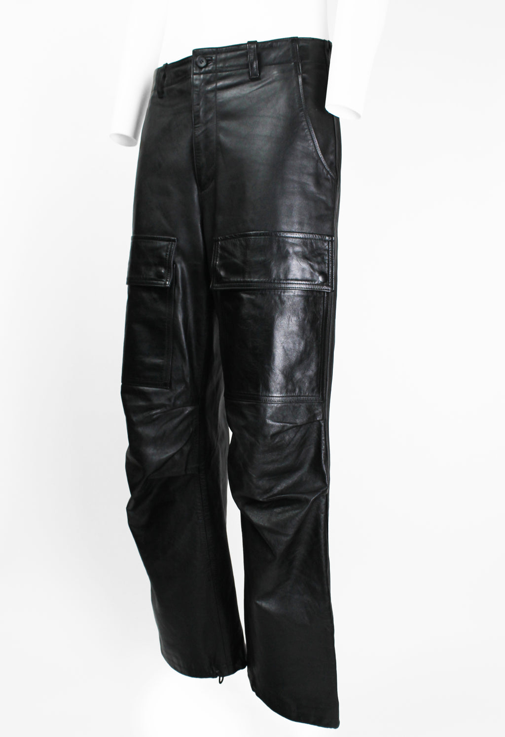 ISSEY MIYAKE MEN SS 2007 LEATHER CARGO TROUSERS