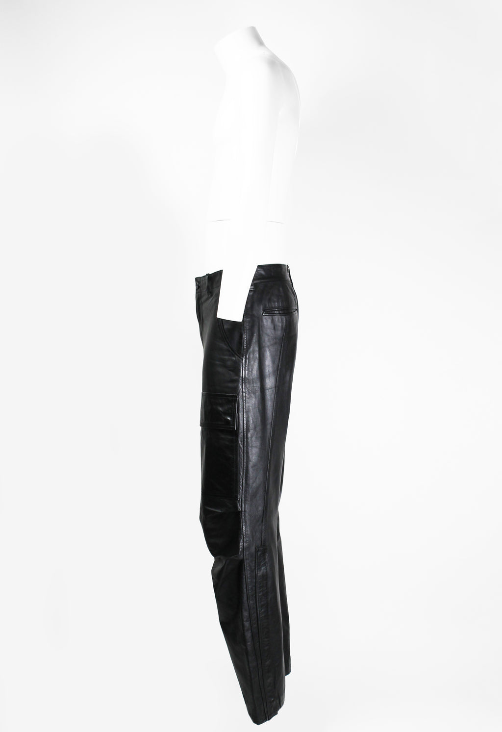 ISSEY MIYAKE MEN SS 2007 LEATHER CARGO TROUSERS