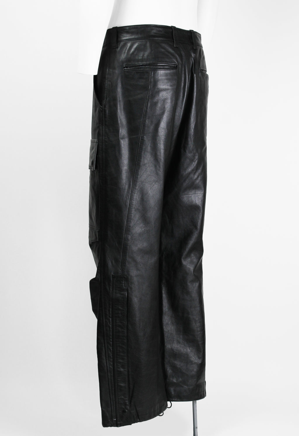 ISSEY MIYAKE MEN SS 2007 LEATHER CARGO TROUSERS