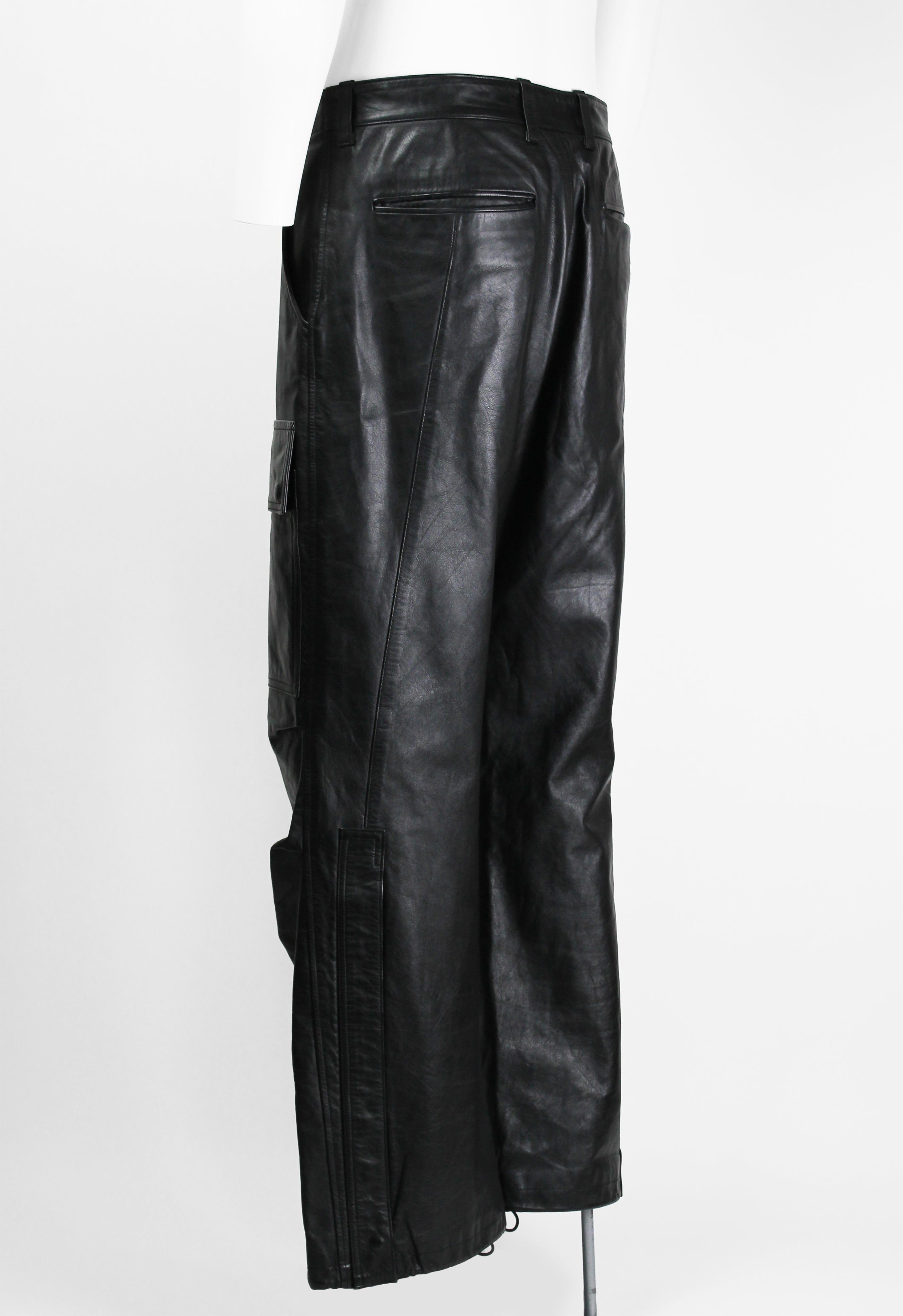ISSEY MIYAKE MEN SS 2007 LEATHER CARGO TROUSERS
