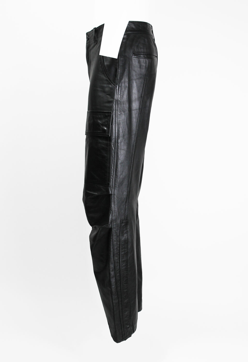 ISSEY MIYAKE MEN SS 2007 LEATHER CARGO TROUSERS