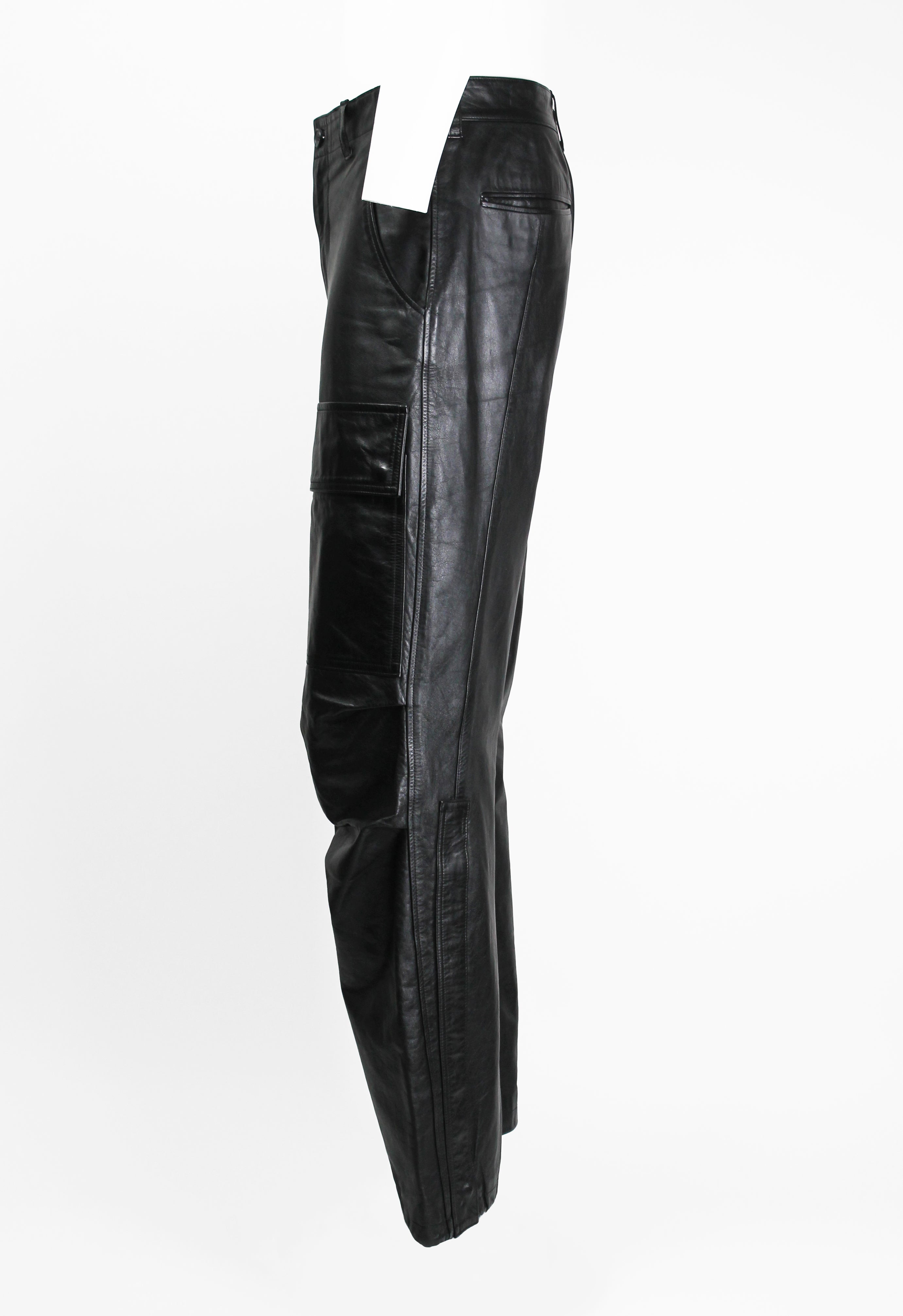 ISSEY MIYAKE MEN SS 2007 LEATHER CARGO TROUSERS