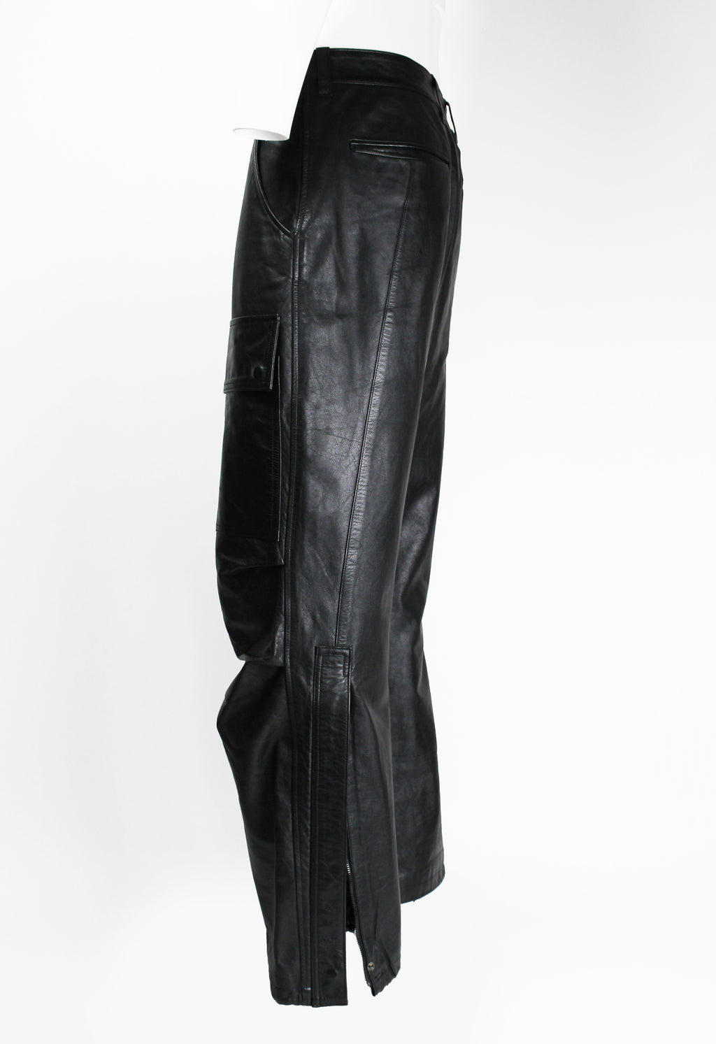ISSEY MIYAKE MEN SS 2007 LEATHER CARGO TROUSERS