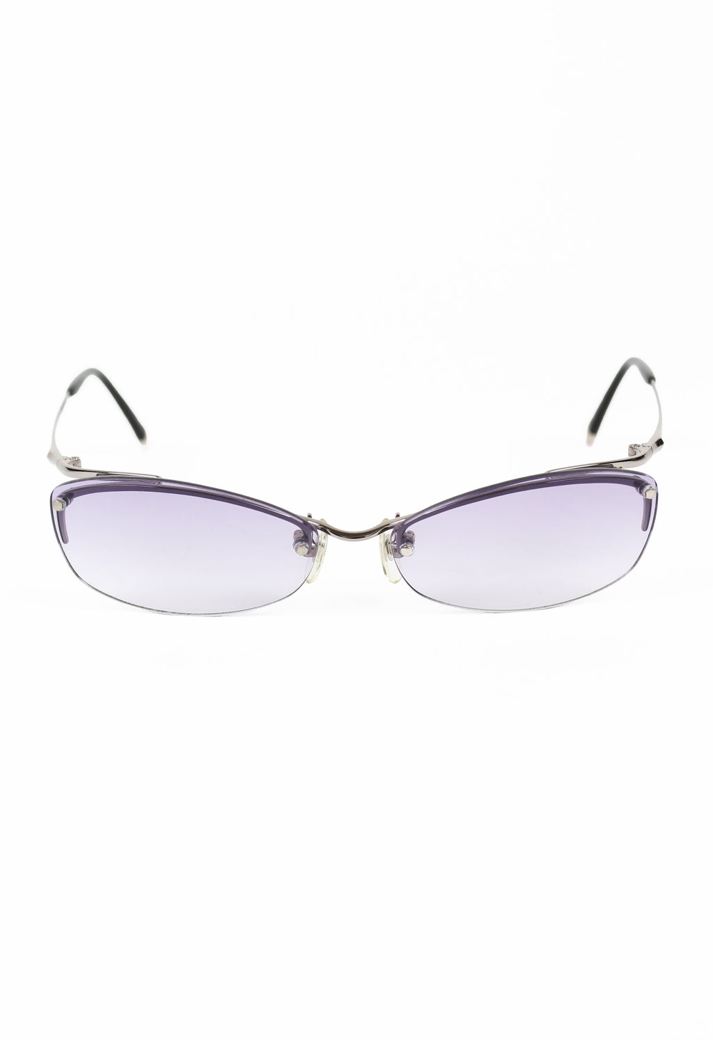 ISSEY MIYAKE PURPLE SUSPENDED SILVER TIP SUNGLASSES