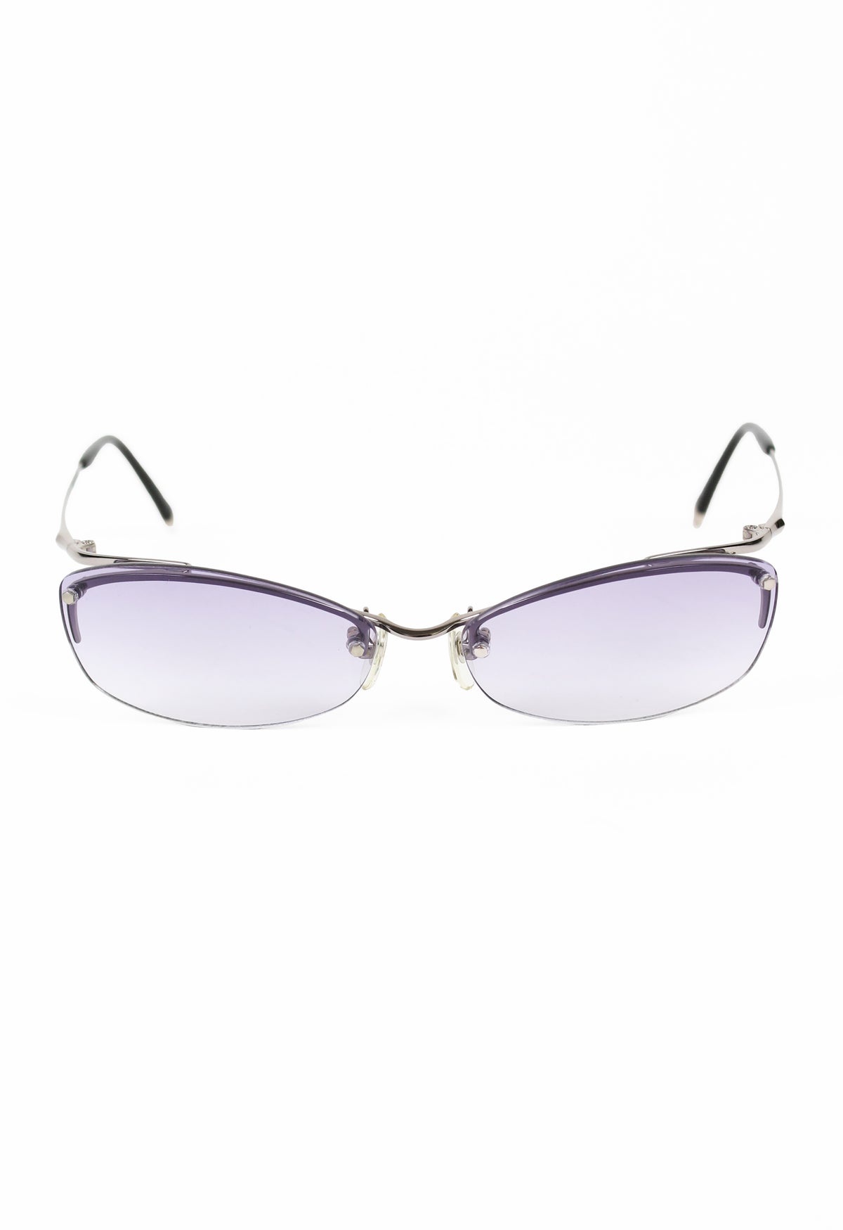 ISSEY MIYAKE PURPLE SUSPENDED SILVER TIP SUNGLASSES