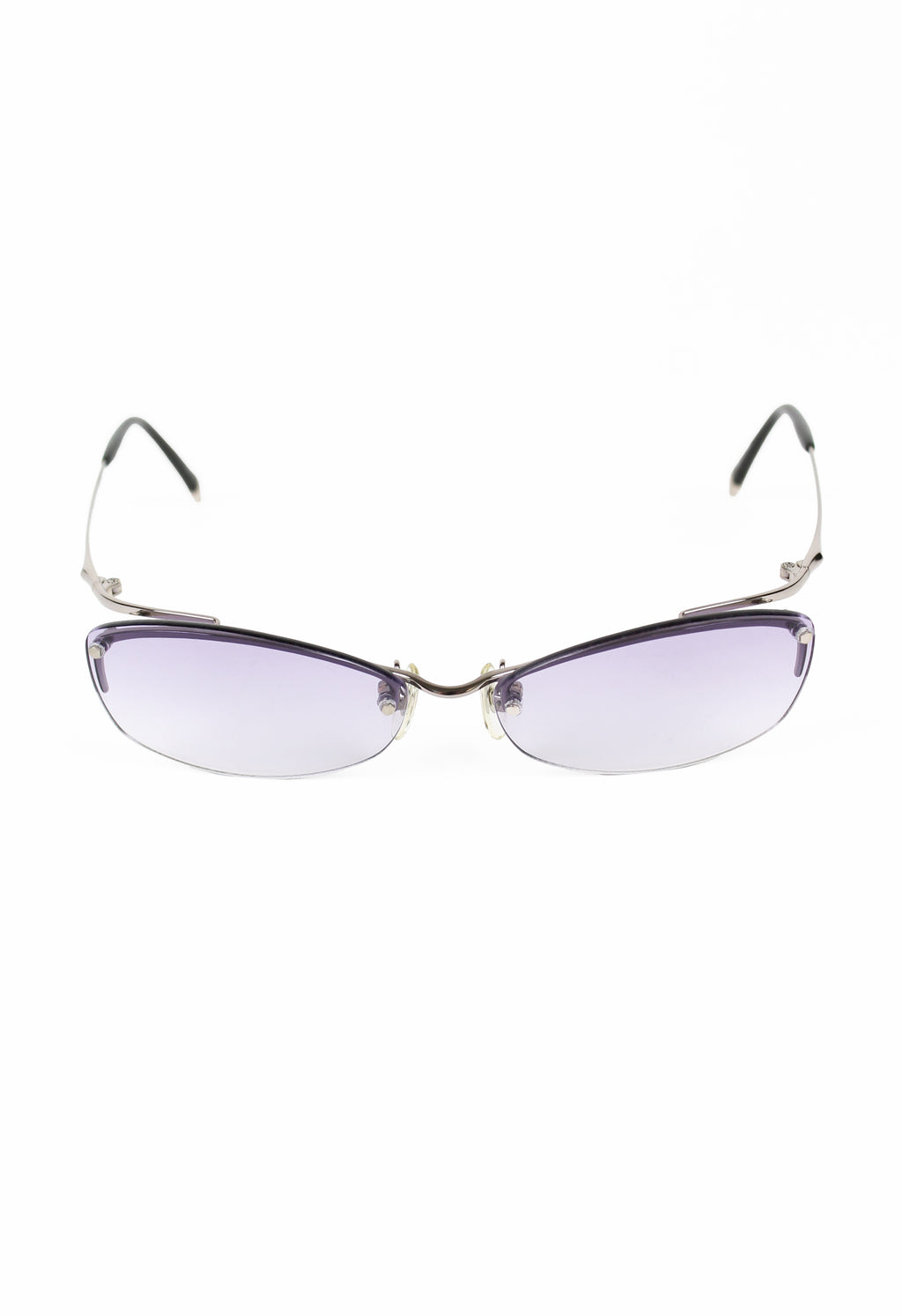 ISSEY MIYAKE PURPLE SUSPENDED SILVER TIP SUNGLASSES