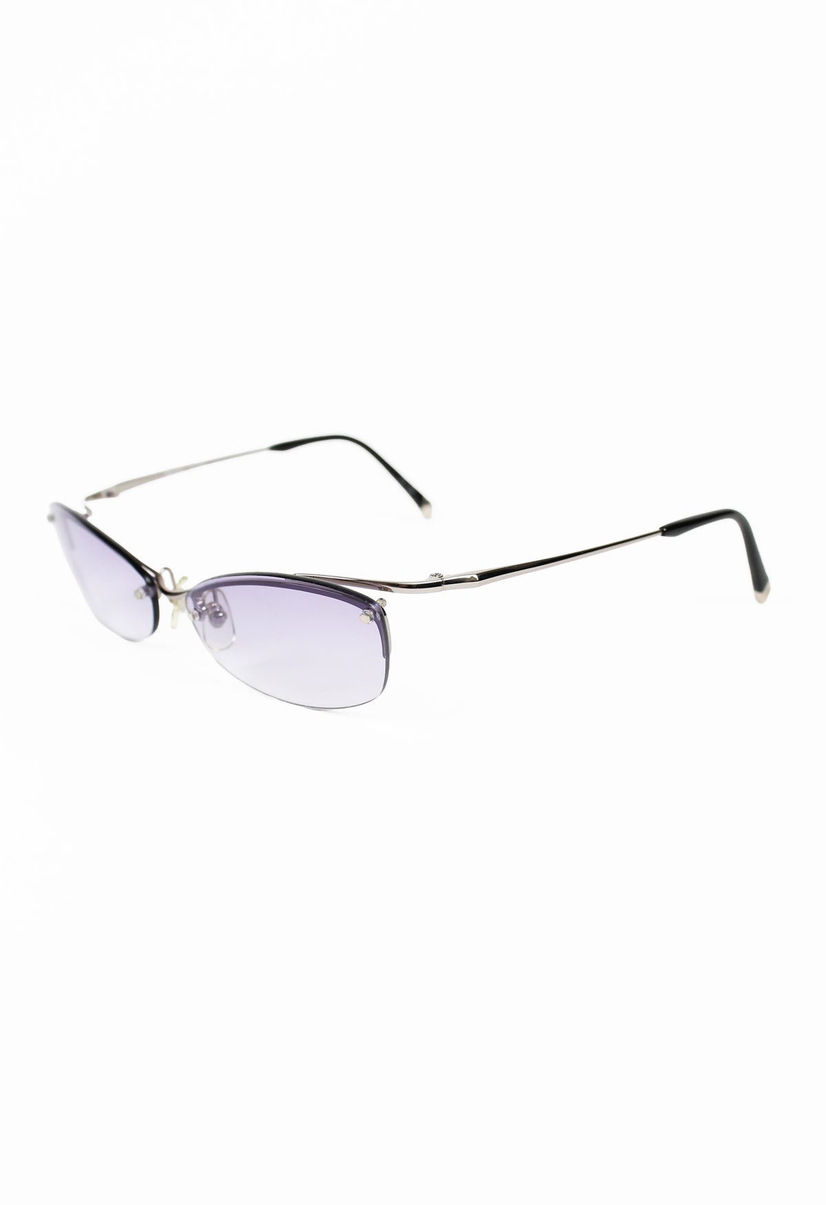 ISSEY MIYAKE PURPLE SUSPENDED SILVER TIP SUNGLASSES