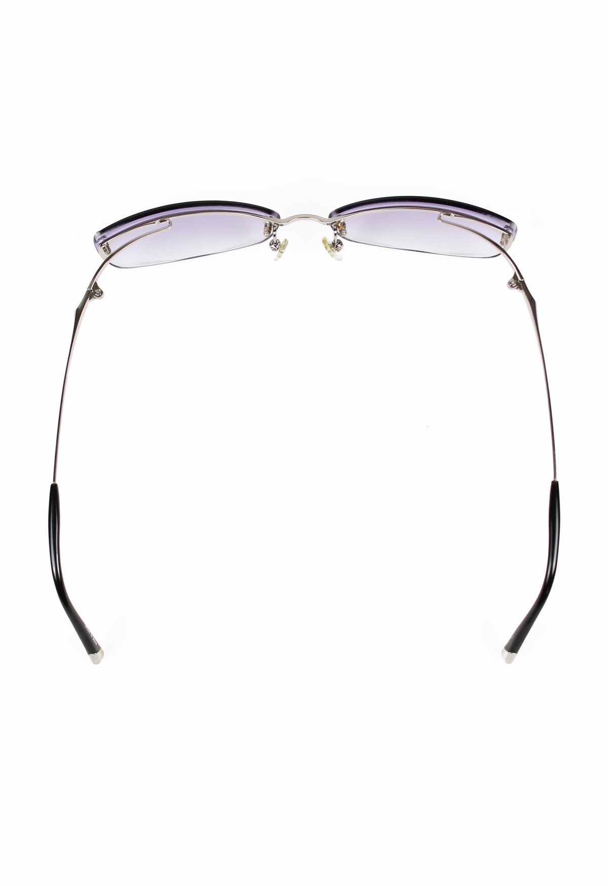 ISSEY MIYAKE PURPLE SUSPENDED SILVER TIP SUNGLASSES