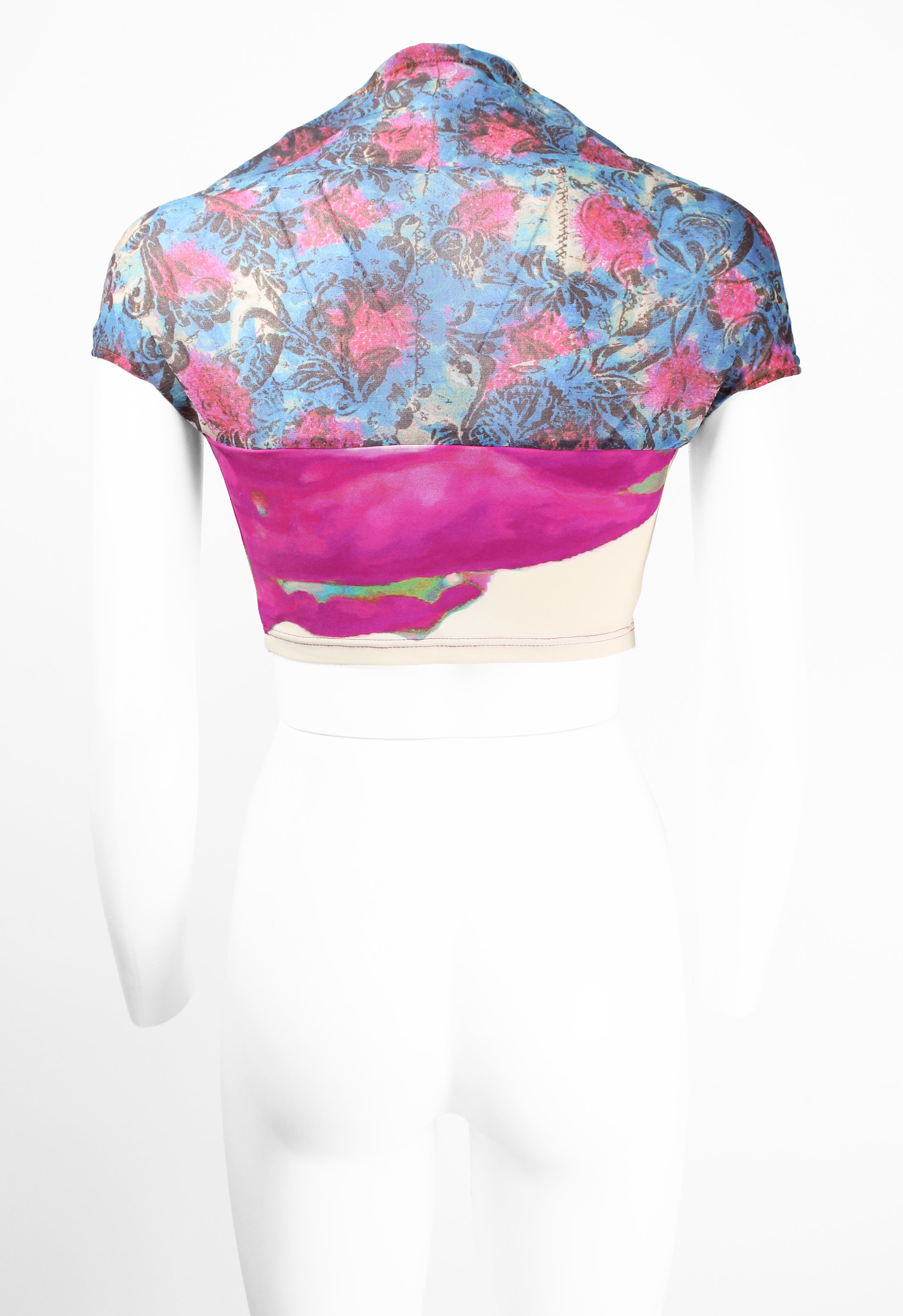 ISSEY MIYAKE SS 2002 MULTI-COLOURED GATHERED SAMPLE TOP