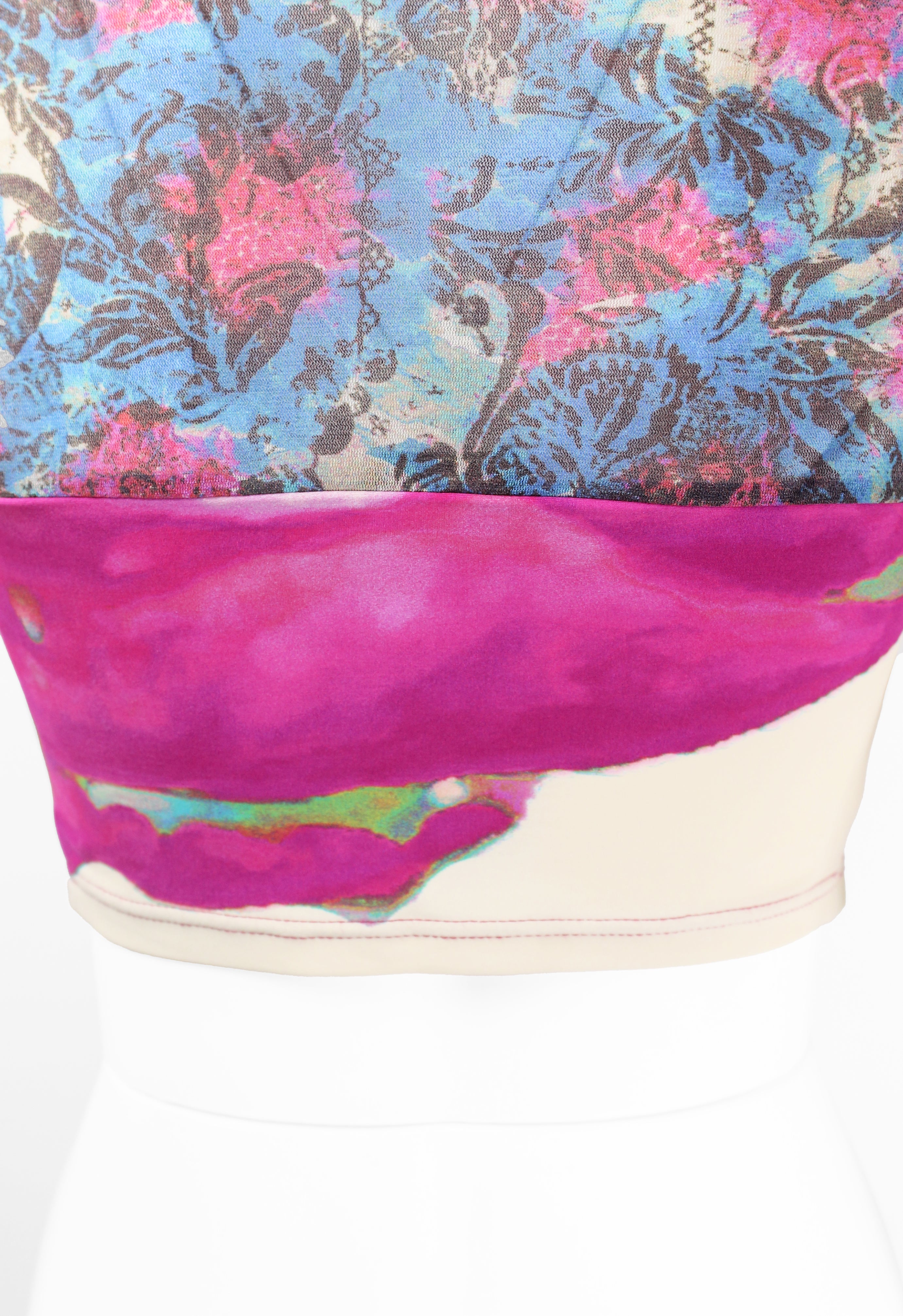ISSEY MIYAKE SS 2002 MULTI-COLOURED GATHERED SAMPLE TOP