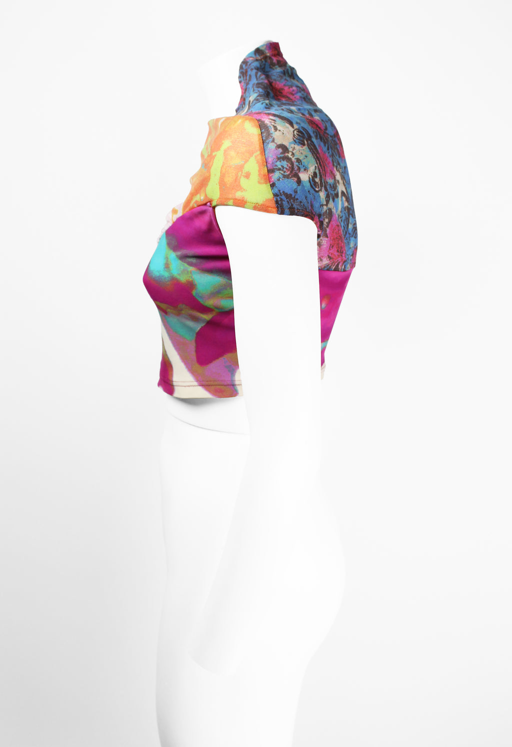 ISSEY MIYAKE SS 2002 MULTI-COLOURED GATHERED SAMPLE TOP