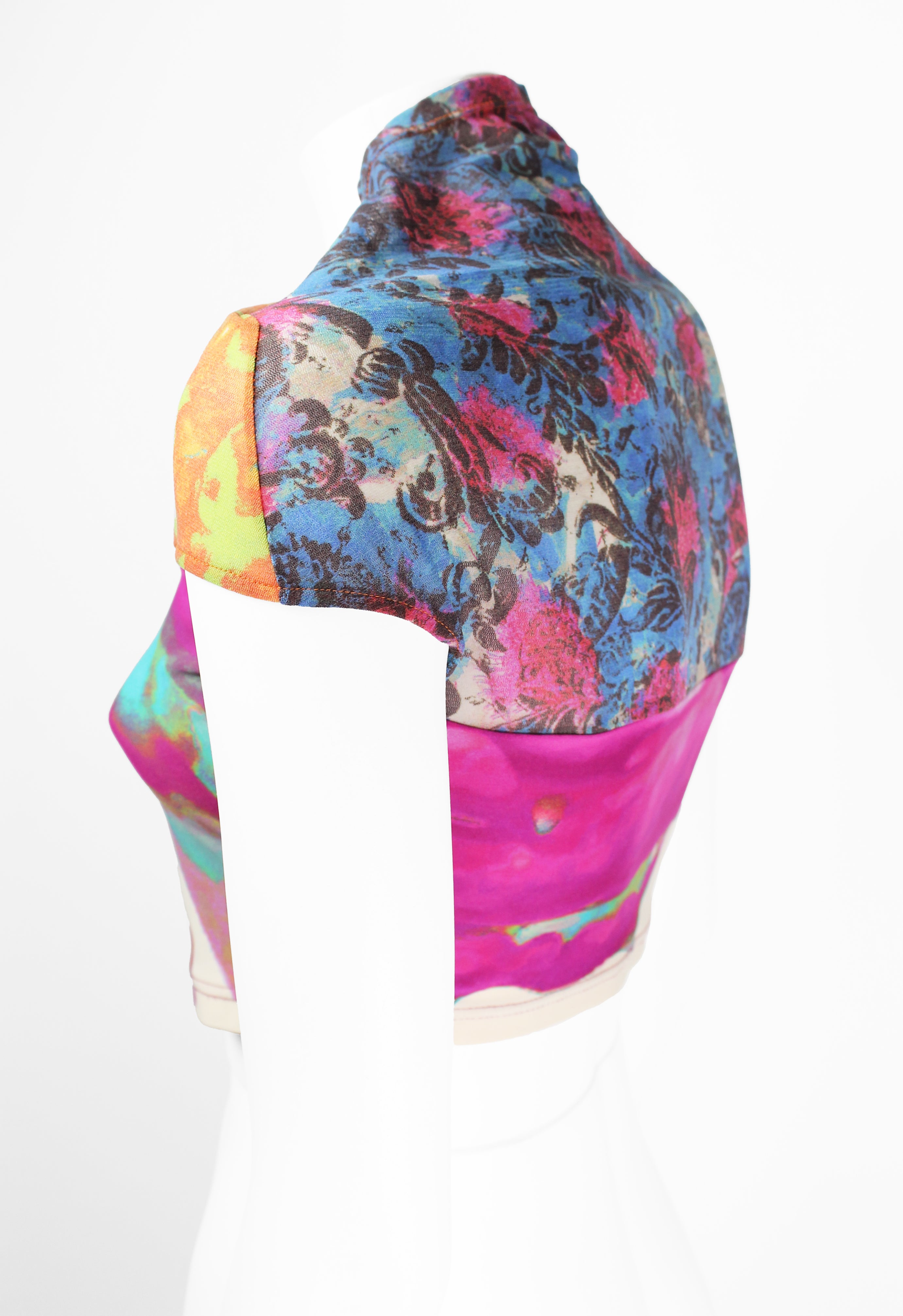 ISSEY MIYAKE SS 2002 MULTI-COLOURED GATHERED SAMPLE TOP