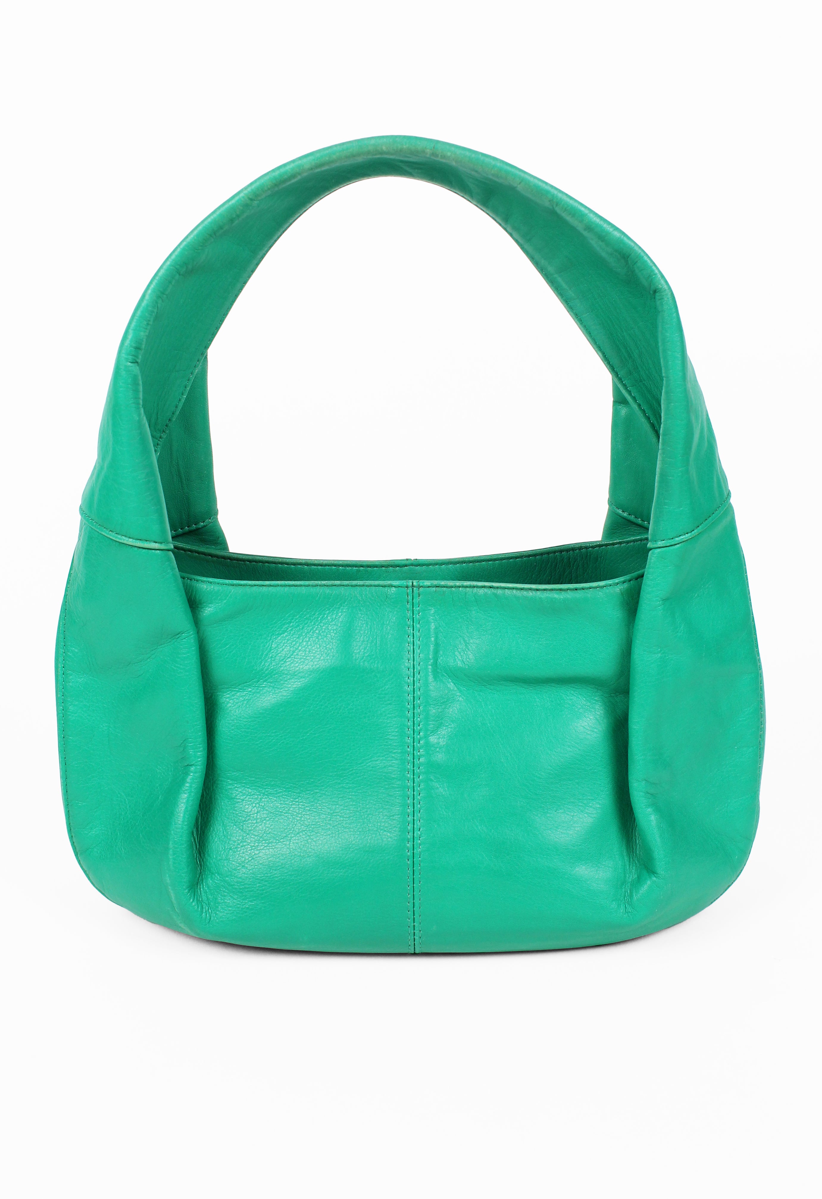 ISSEY MIYAKE SS 2003 GREEN FOLDED LEATHER SHOULDER BAG