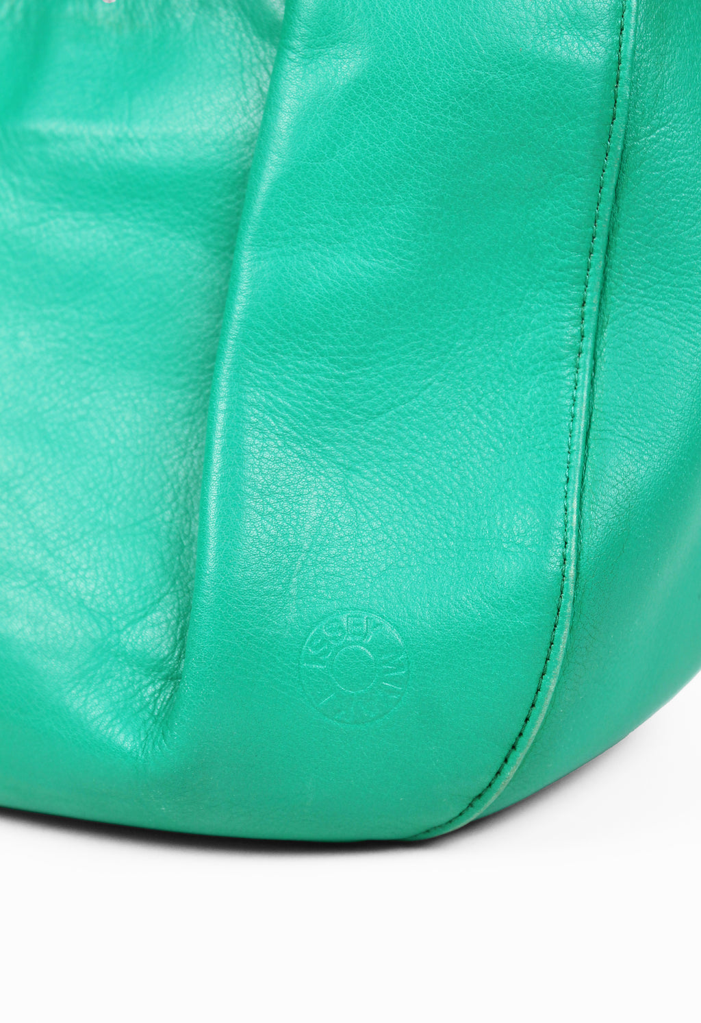 ISSEY MIYAKE SS 2003 GREEN FOLDED LEATHER SHOULDER BAG
