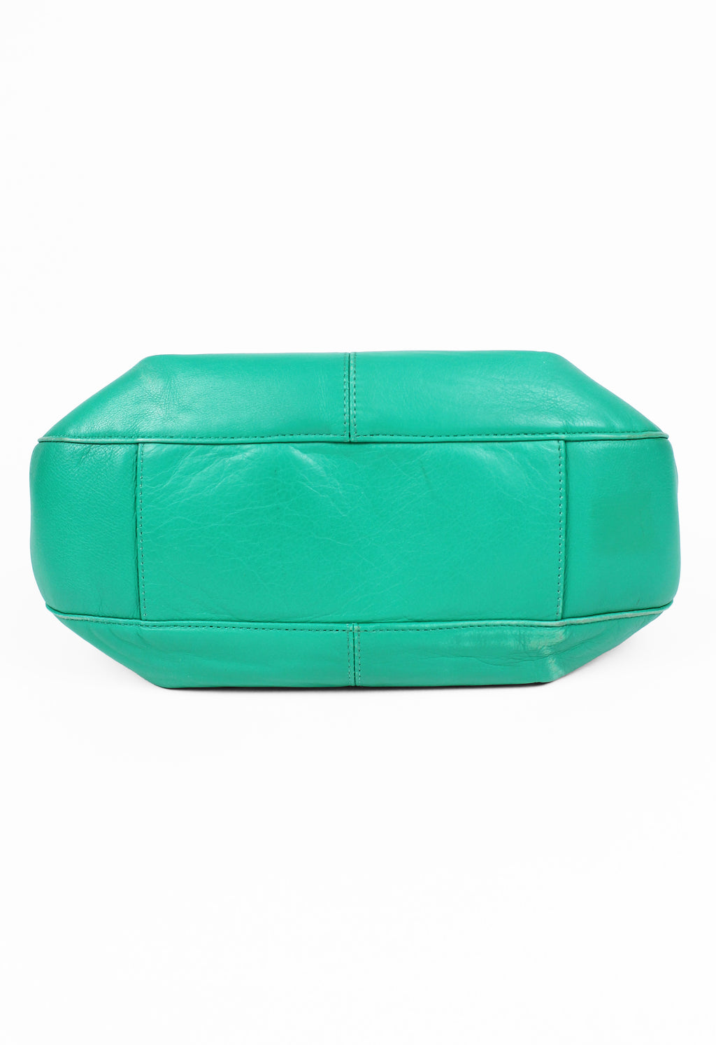 ISSEY MIYAKE SS 2003 GREEN FOLDED LEATHER SHOULDER BAG