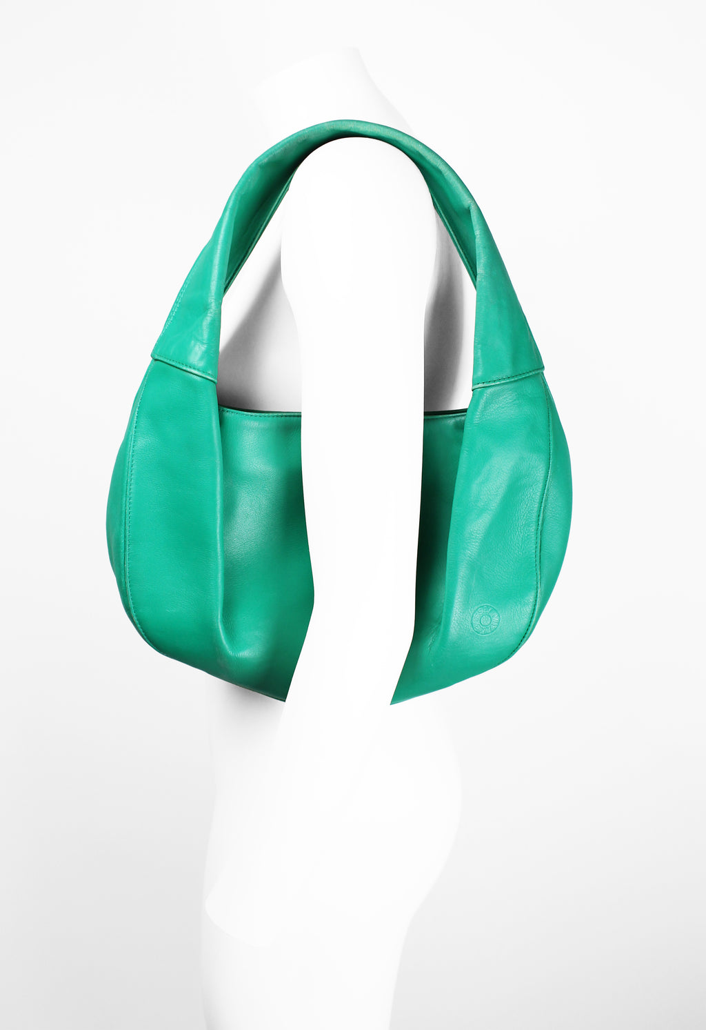 ISSEY MIYAKE SS 2003 GREEN FOLDED LEATHER SHOULDER BAG