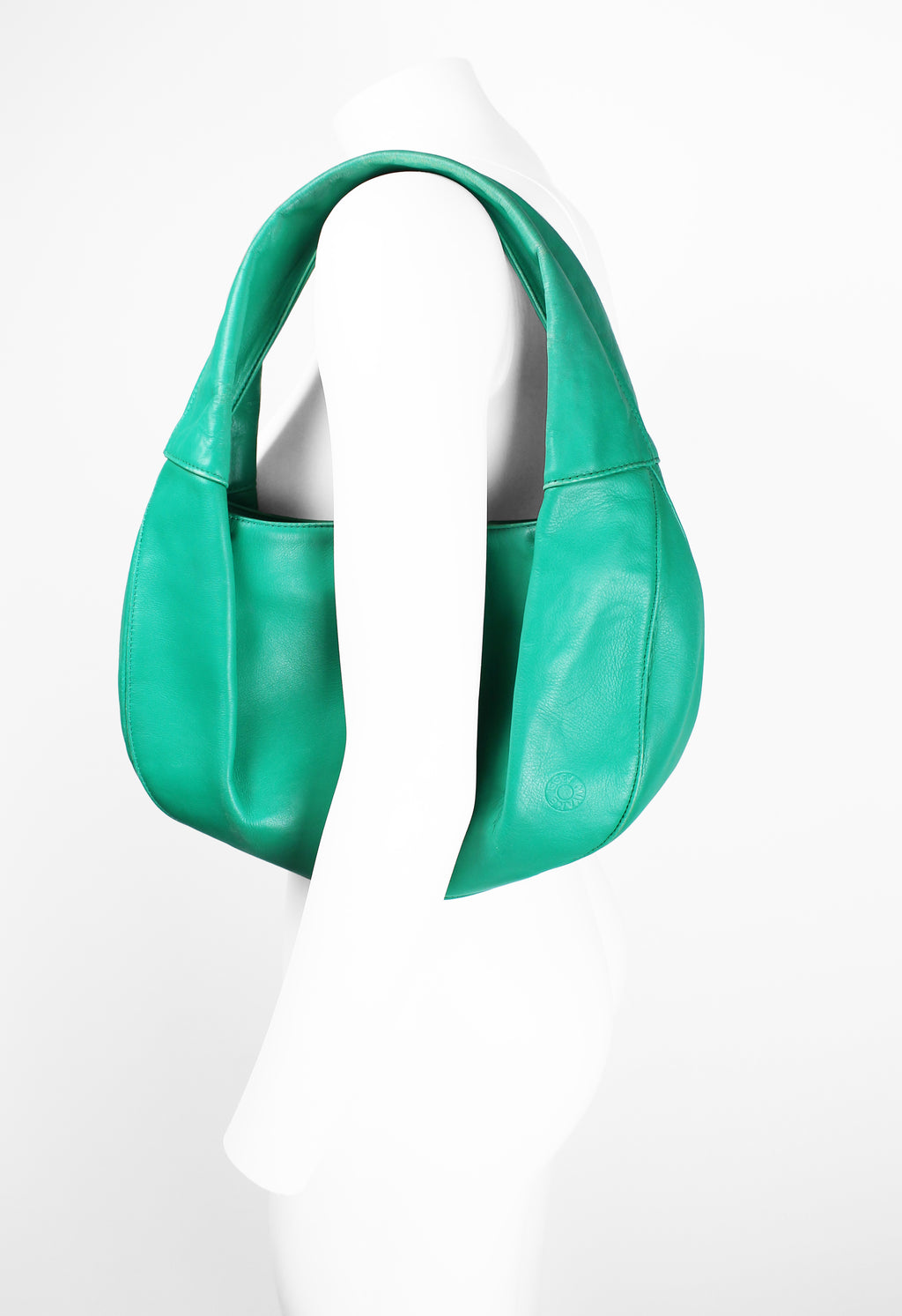 ISSEY MIYAKE SS 2003 GREEN FOLDED LEATHER SHOULDER BAG