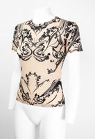 ISSEY MIYAKE SS 2004 MESH TATTOO TOP