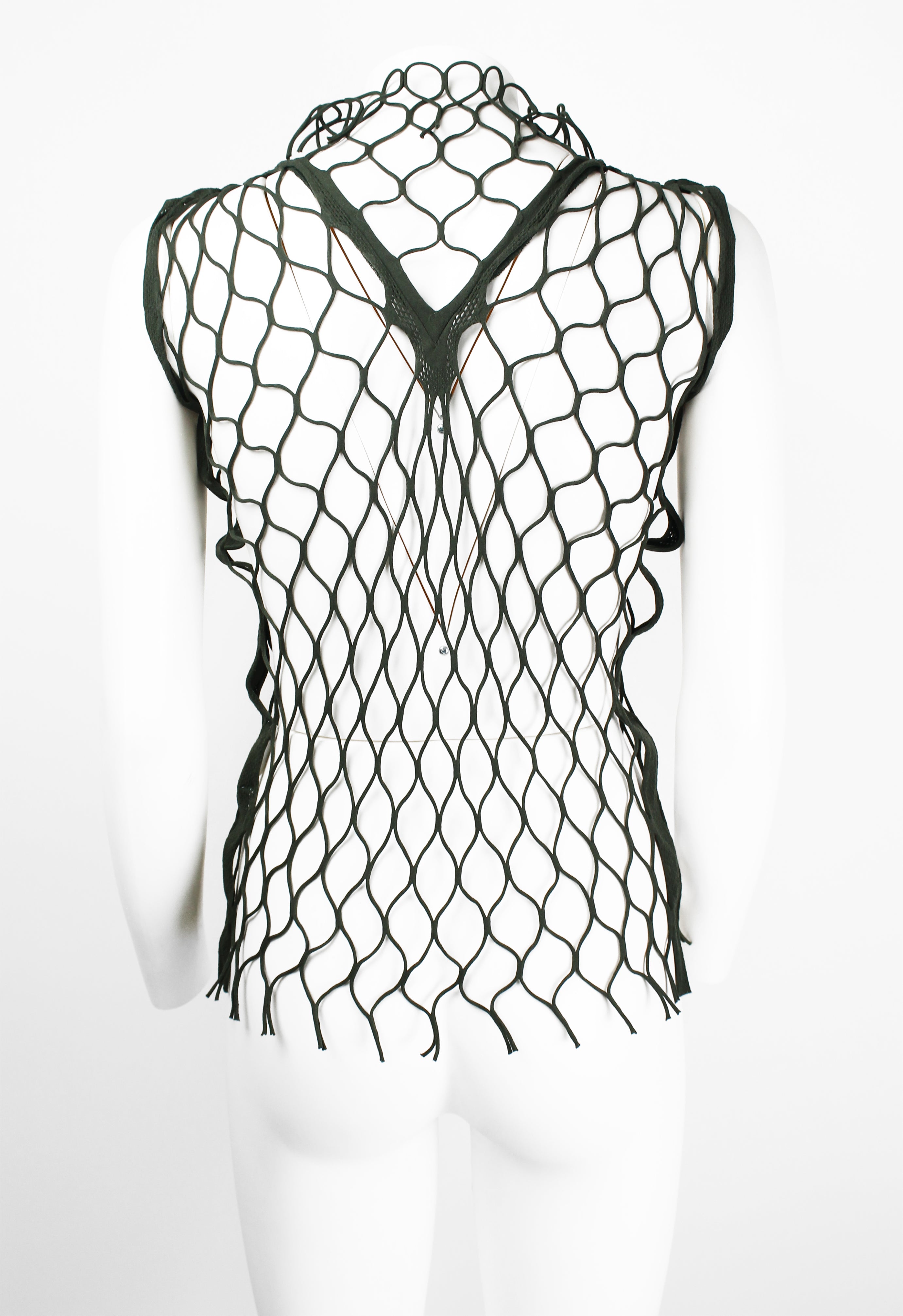 ISSEY MIYAKE SS 2006 KHAKI MESH TOP