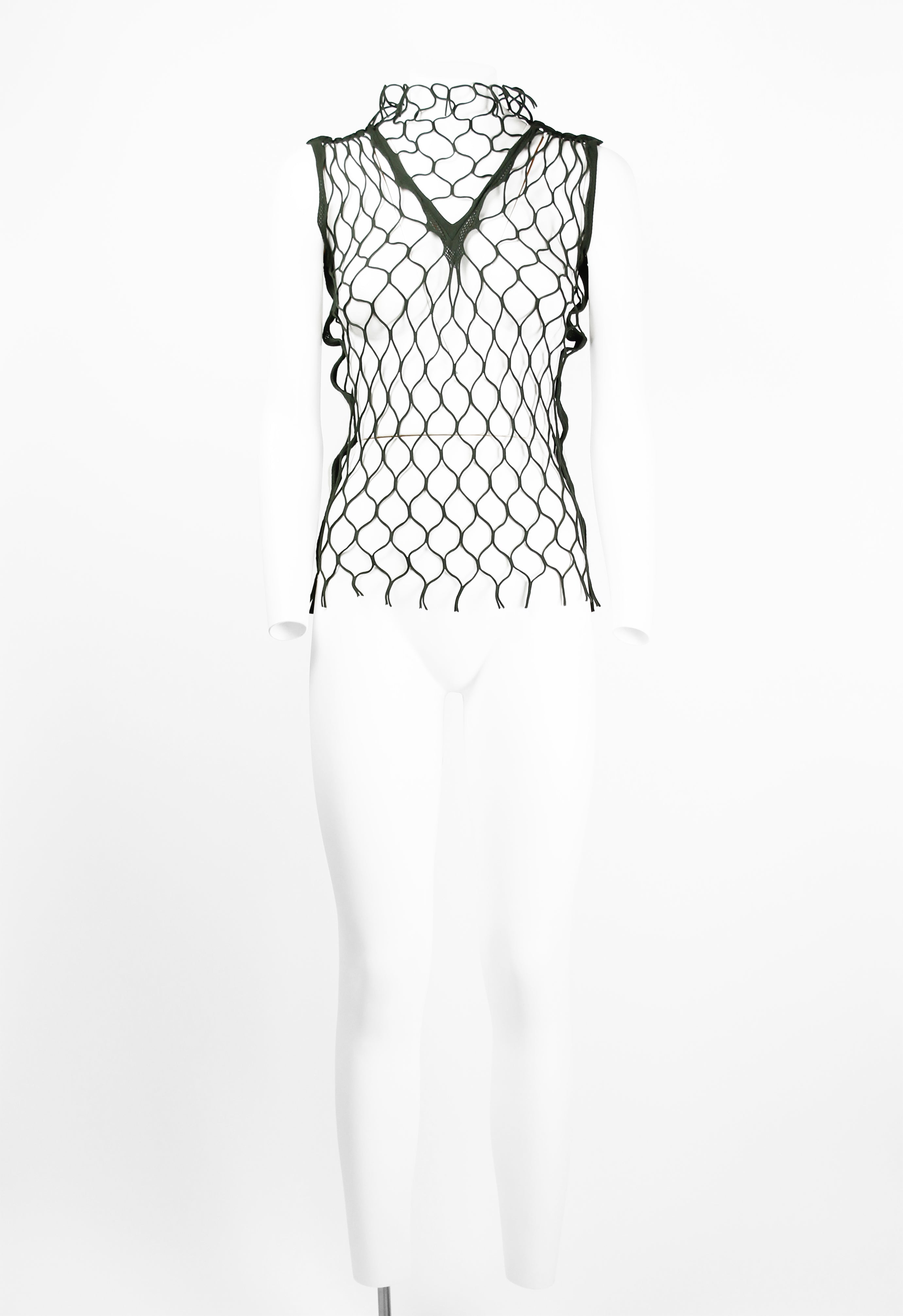 ISSEY MIYAKE SS 2006 KHAKI MESH TOP
