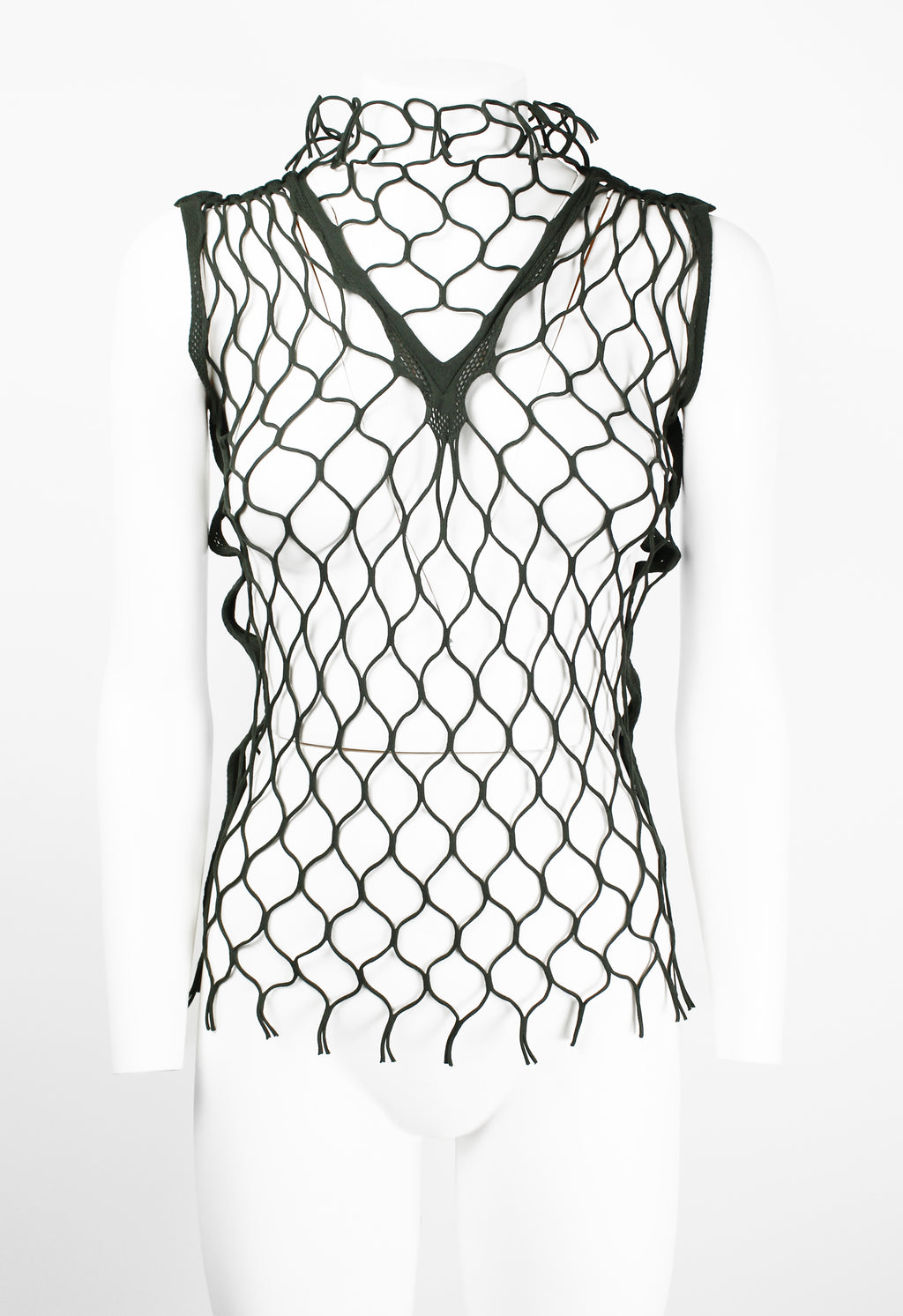 ISSEY MIYAKE SS 2006 KHAKI MESH TOP