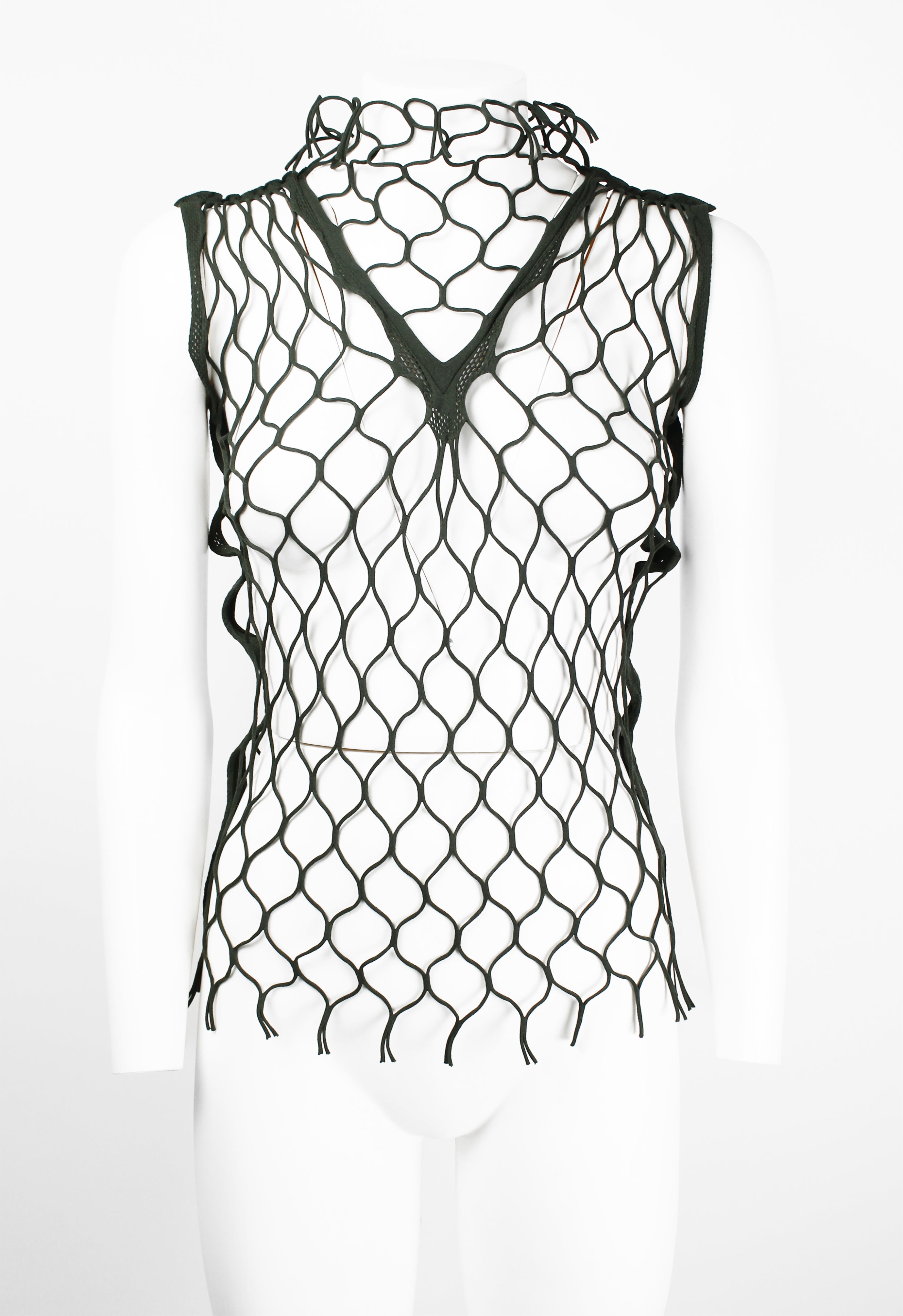 ISSEY MIYAKE SS 2006 KHAKI MESH TOP
