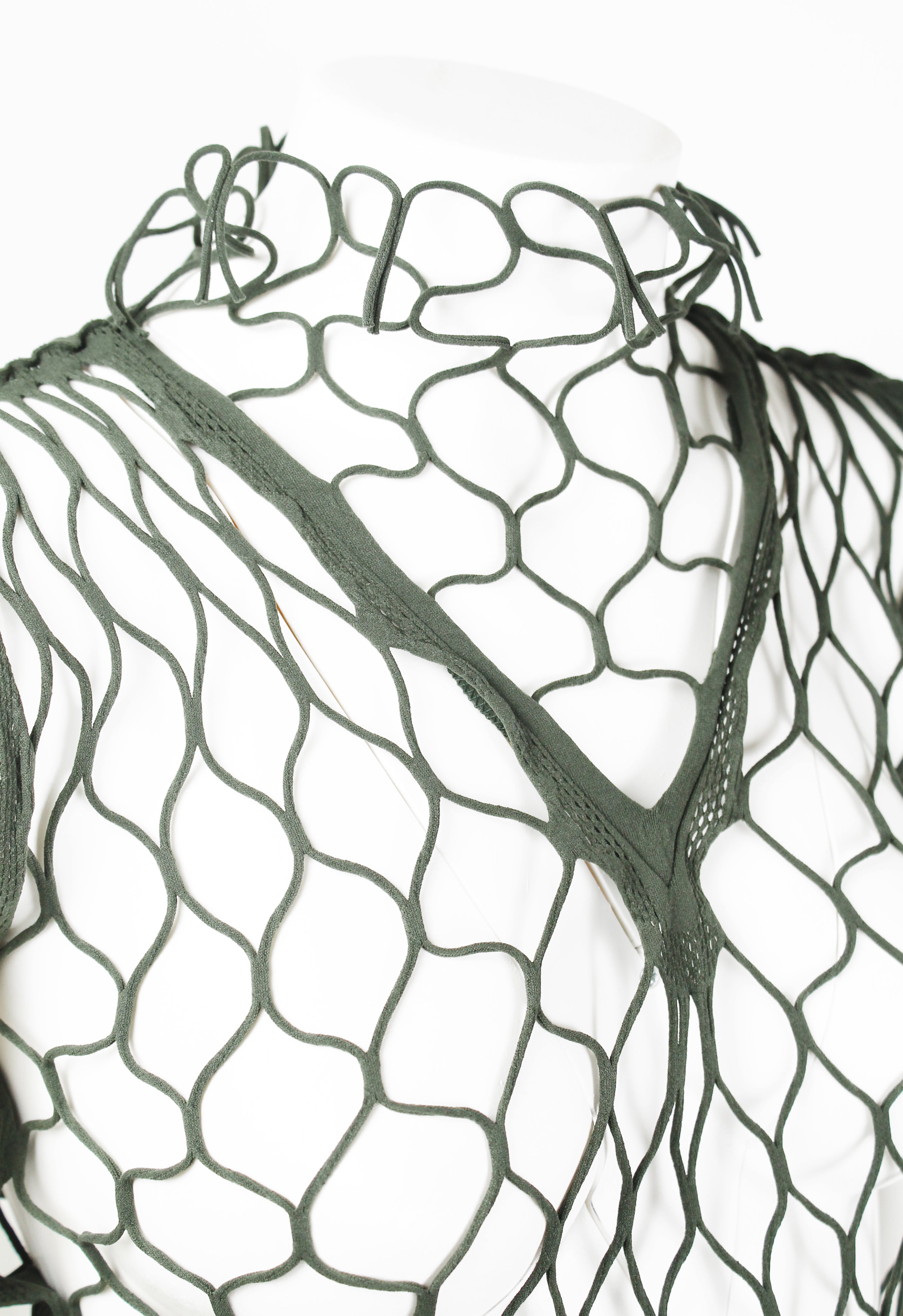 ISSEY MIYAKE SS 2006 KHAKI MESH TOP