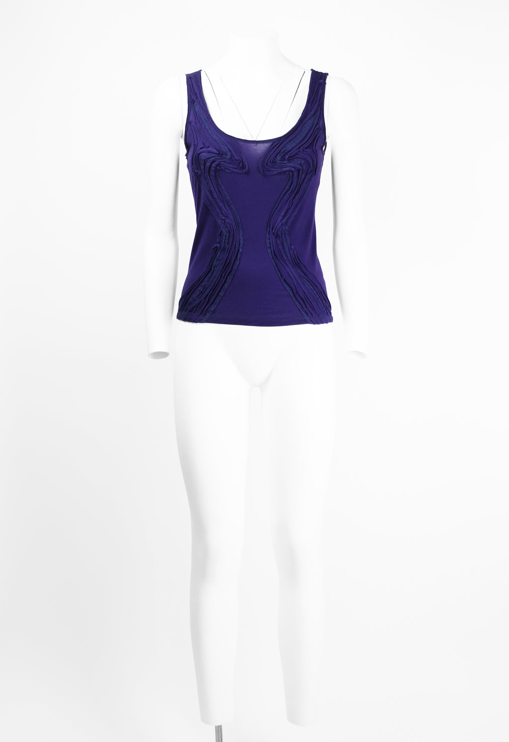 ISSEY MIYAKE SS 2005 PURPLE GATHERED VEST
