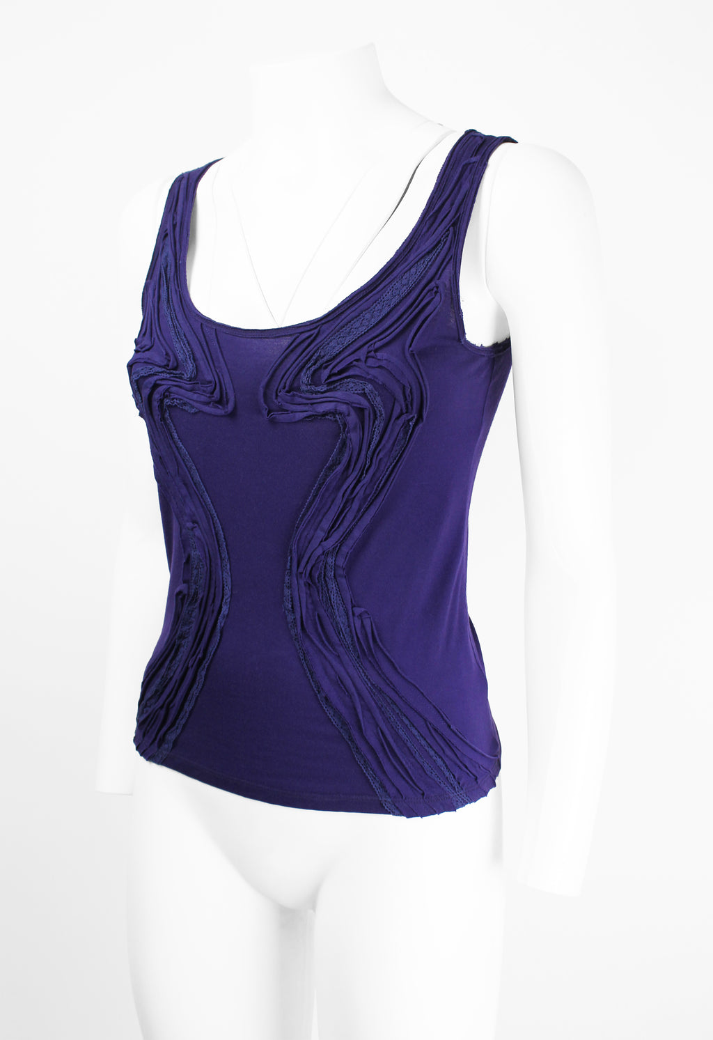 ISSEY MIYAKE SS 2005 PURPLE GATHERED VEST