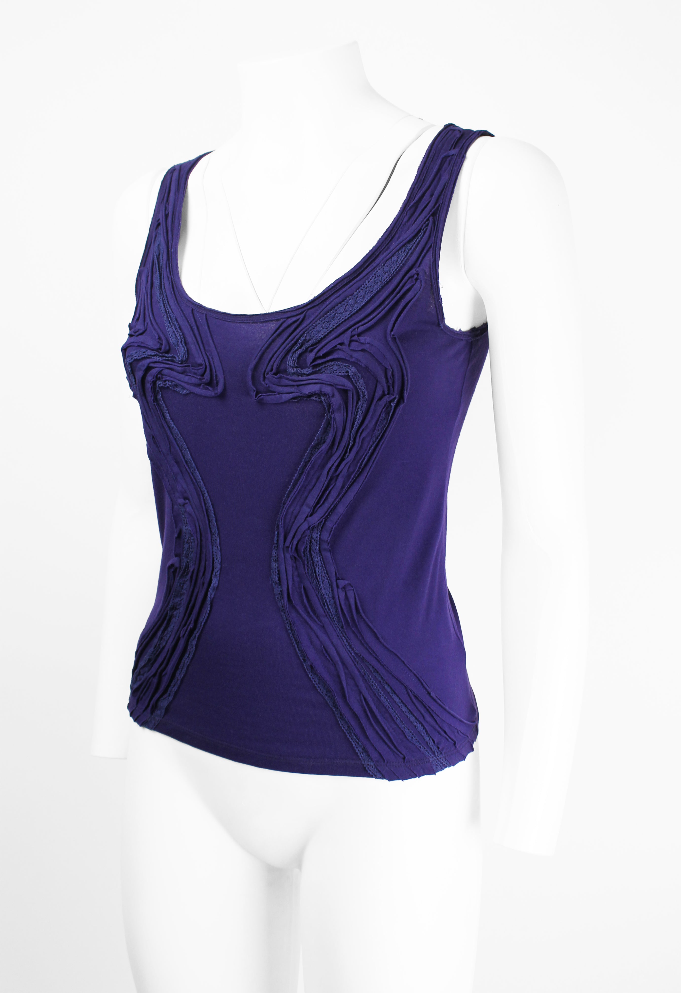 ISSEY MIYAKE SS 2005 PURPLE GATHERED VEST