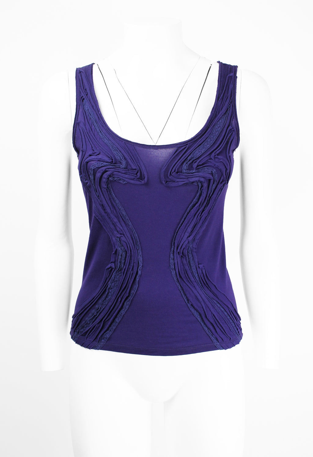 ISSEY MIYAKE SS 2005 PURPLE GATHERED VEST