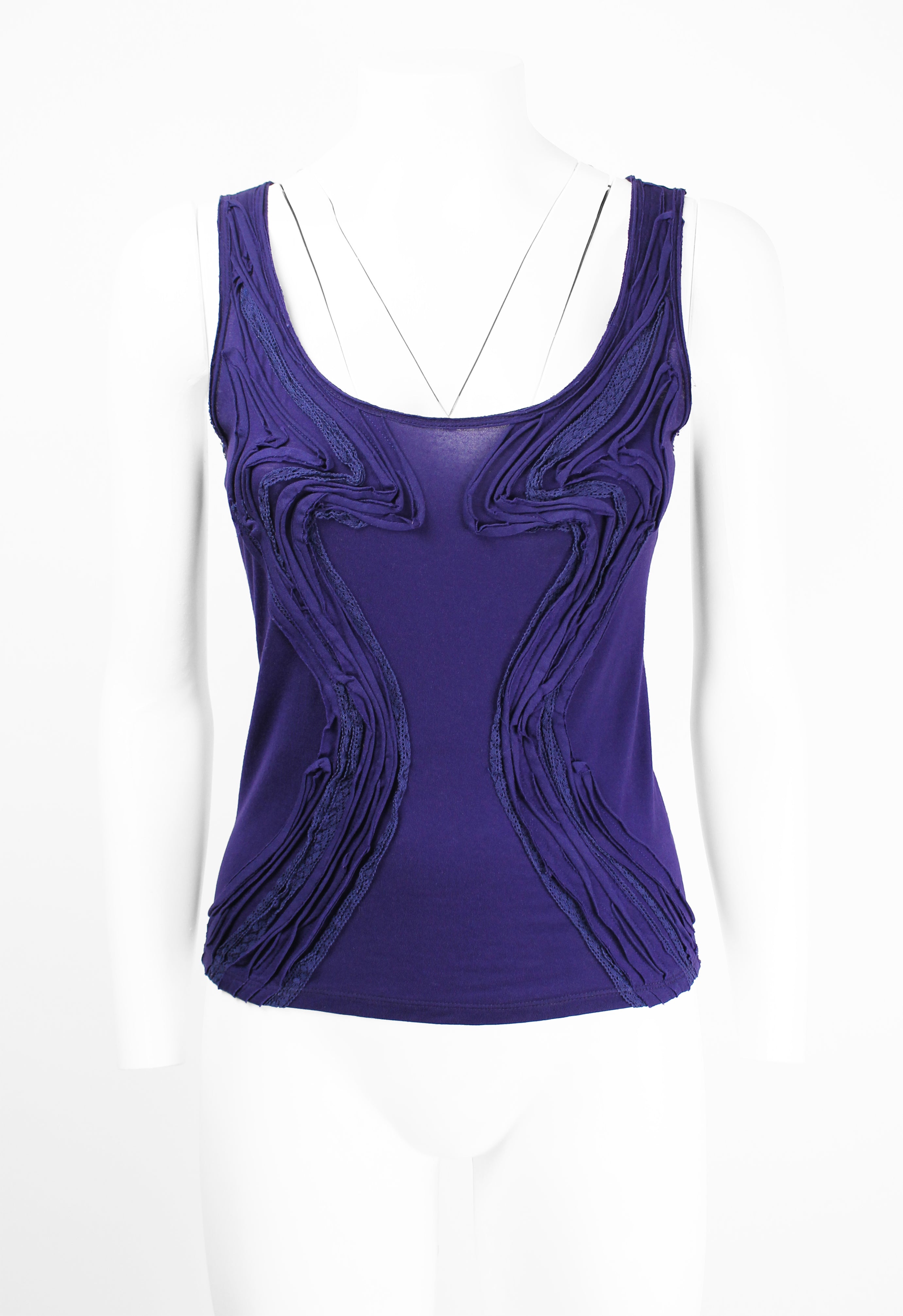 ISSEY MIYAKE SS 2005 PURPLE GATHERED VEST