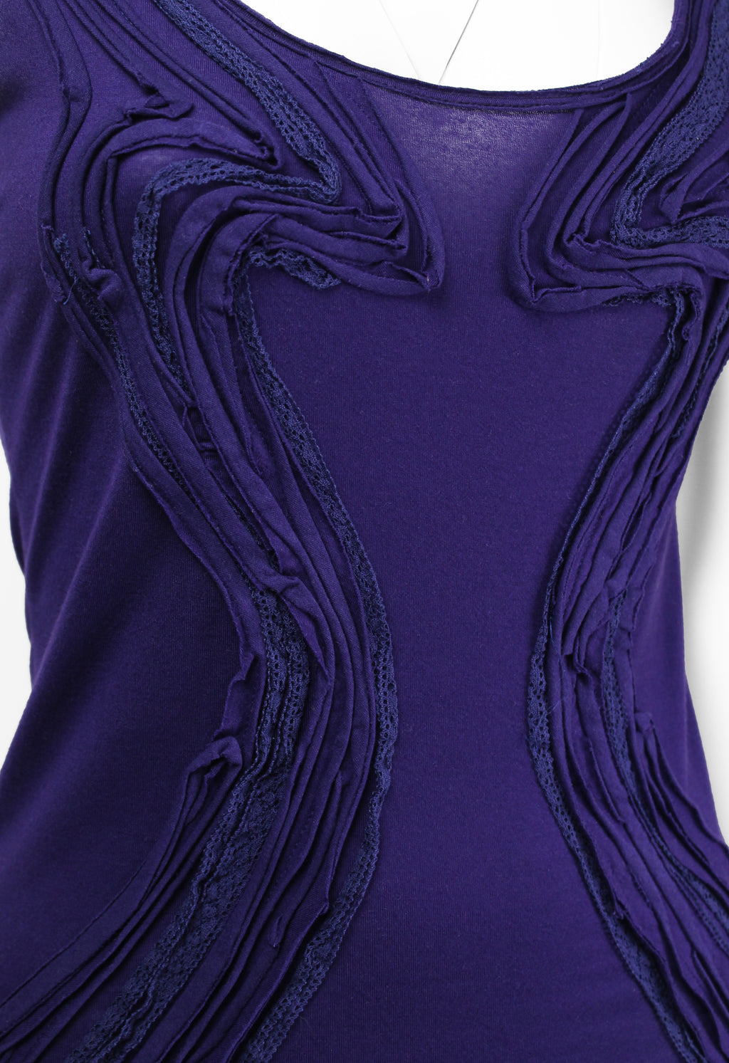ISSEY MIYAKE SS 2005 PURPLE GATHERED VEST