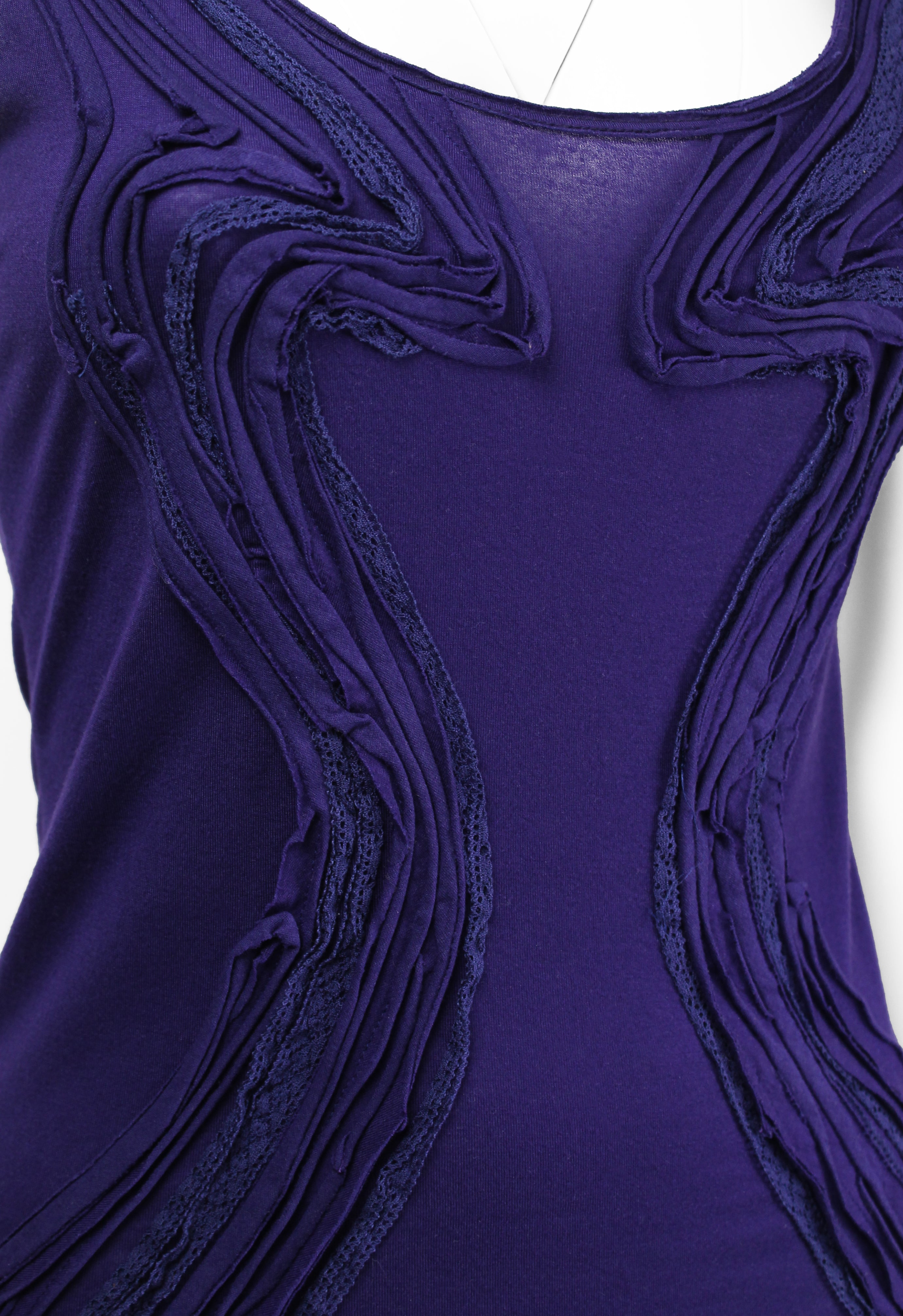 ISSEY MIYAKE SS 2005 PURPLE GATHERED VEST