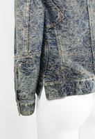 ISSEY MIYAKE SS 2007 DENIM ROSE EMBOSSED JACKET