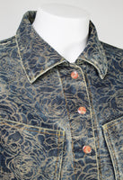 ISSEY MIYAKE SS 2007 DENIM ROSE EMBOSSED JACKET