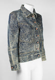 ISSEY MIYAKE SS 2007 DENIM ROSE EMBOSSED JACKET