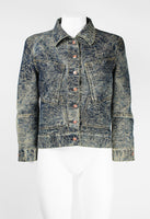 ISSEY MIYAKE SS 2007 DENIM ROSE EMBOSSED JACKET