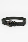 ISSEY MIYAKE STUDDED CRACKED LEATHER BELT