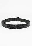 ISSEY MIYAKE STUDDED CRACKED LEATHER BELT