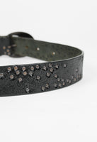 ISSEY MIYAKE STUDDED CRACKED LEATHER BELT