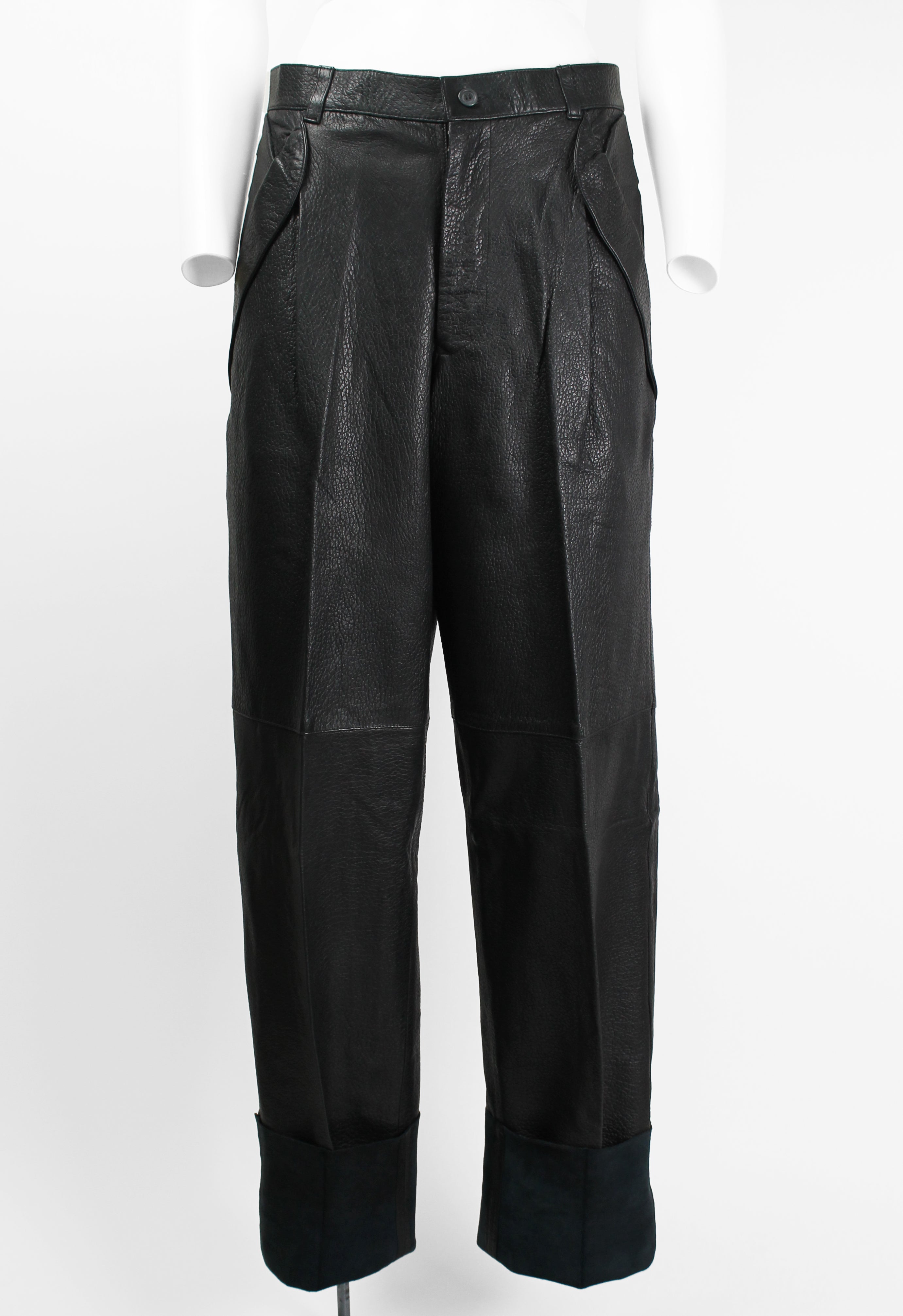ISSEY MIYAKE 1980'S LEATHER TROUSERS